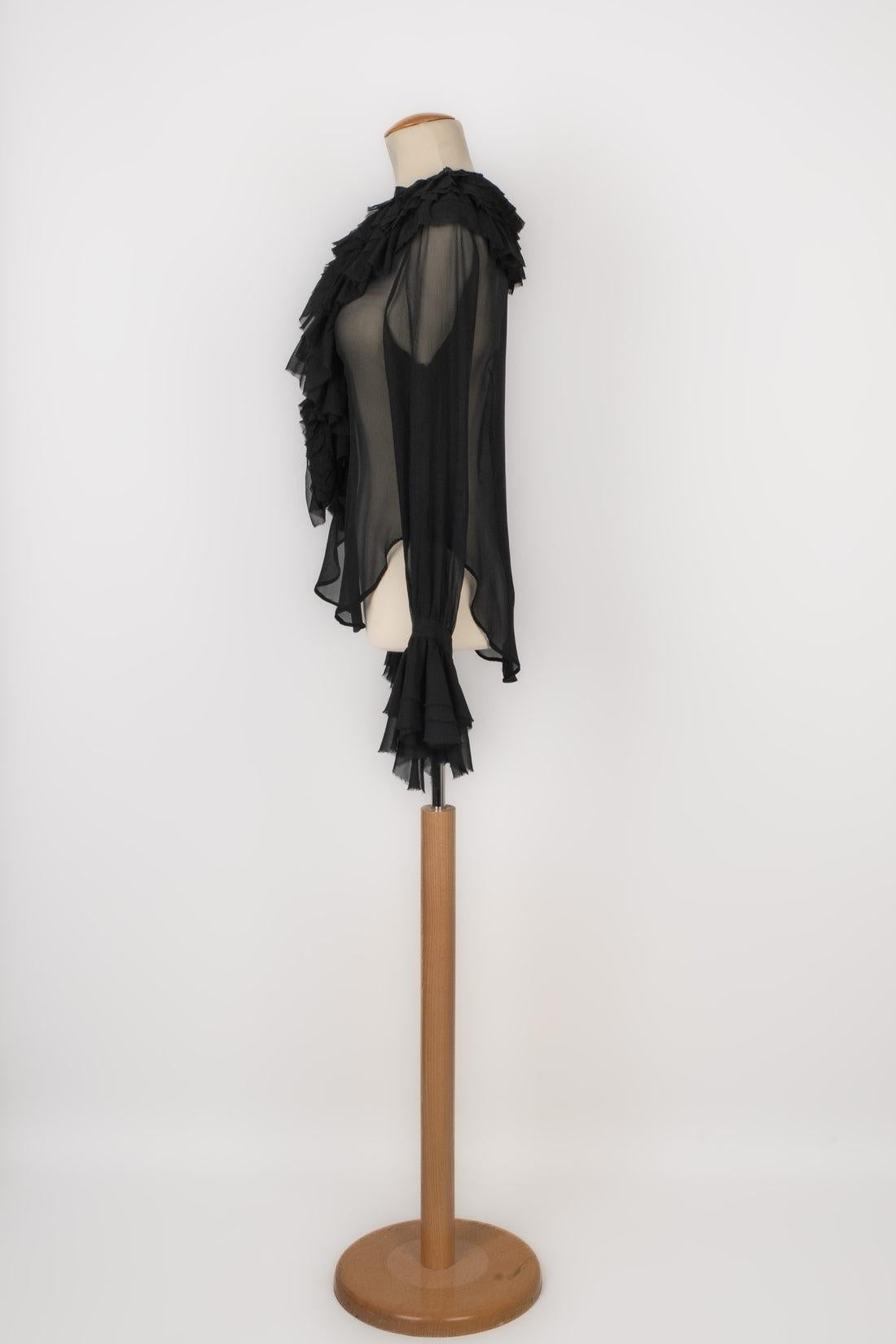 Women's Vivienne Westwood Black Silk Flounced Blouse