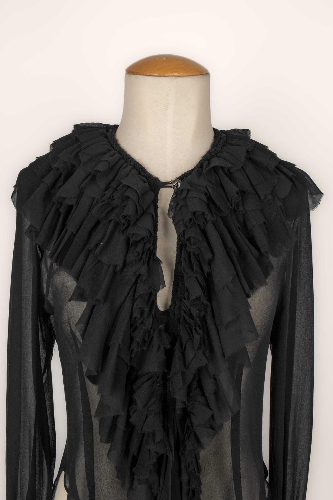 Vivienne Westwood Black Silk Flounced Blouse 1