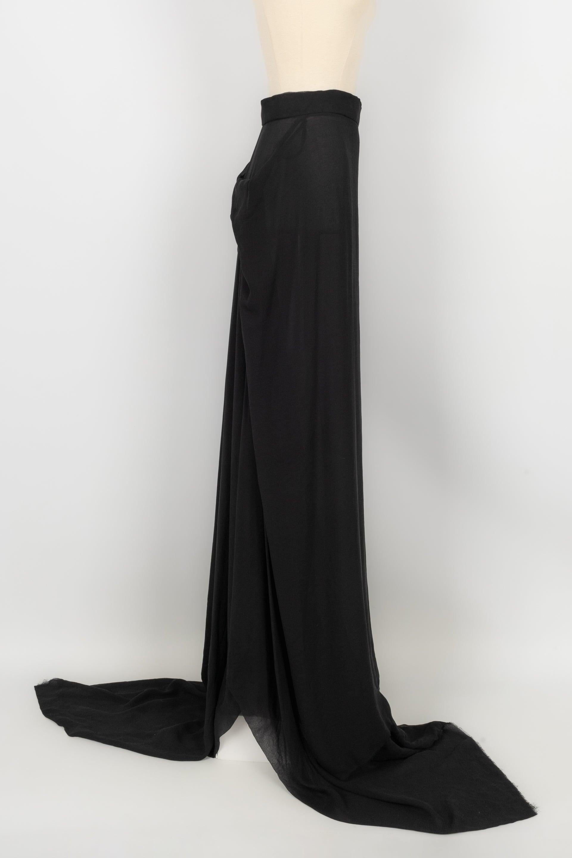 Women's Vivienne Westwood Black Silk Long Asymmetrical Skirt For Sale