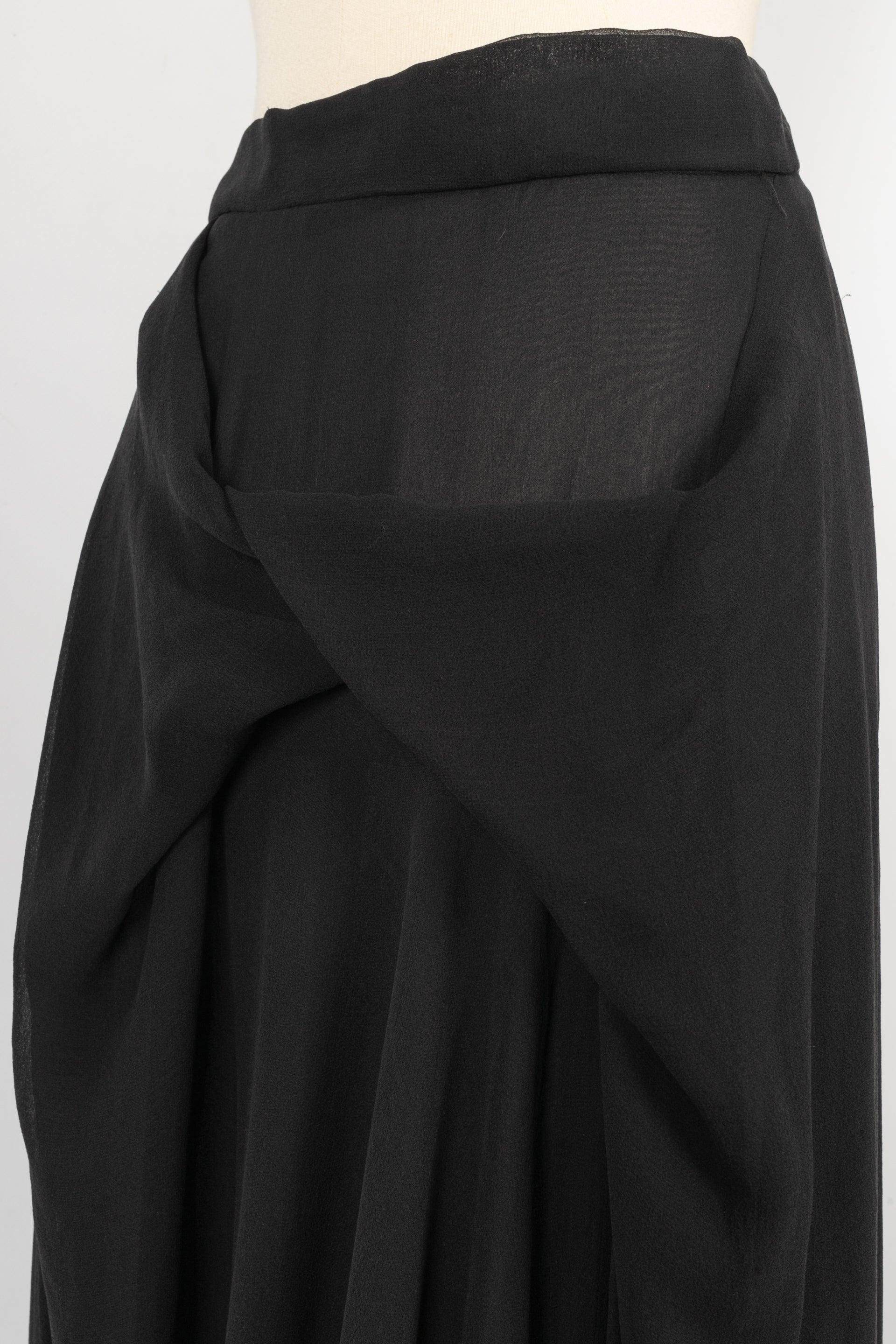 Vivienne Westwood Black Silk Long Asymmetrical Skirt For Sale 1