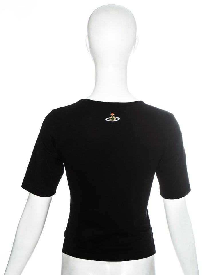 Vivienne Westwood black t-shirt with gold foil vagina print, ss 1994 For Sale 1
