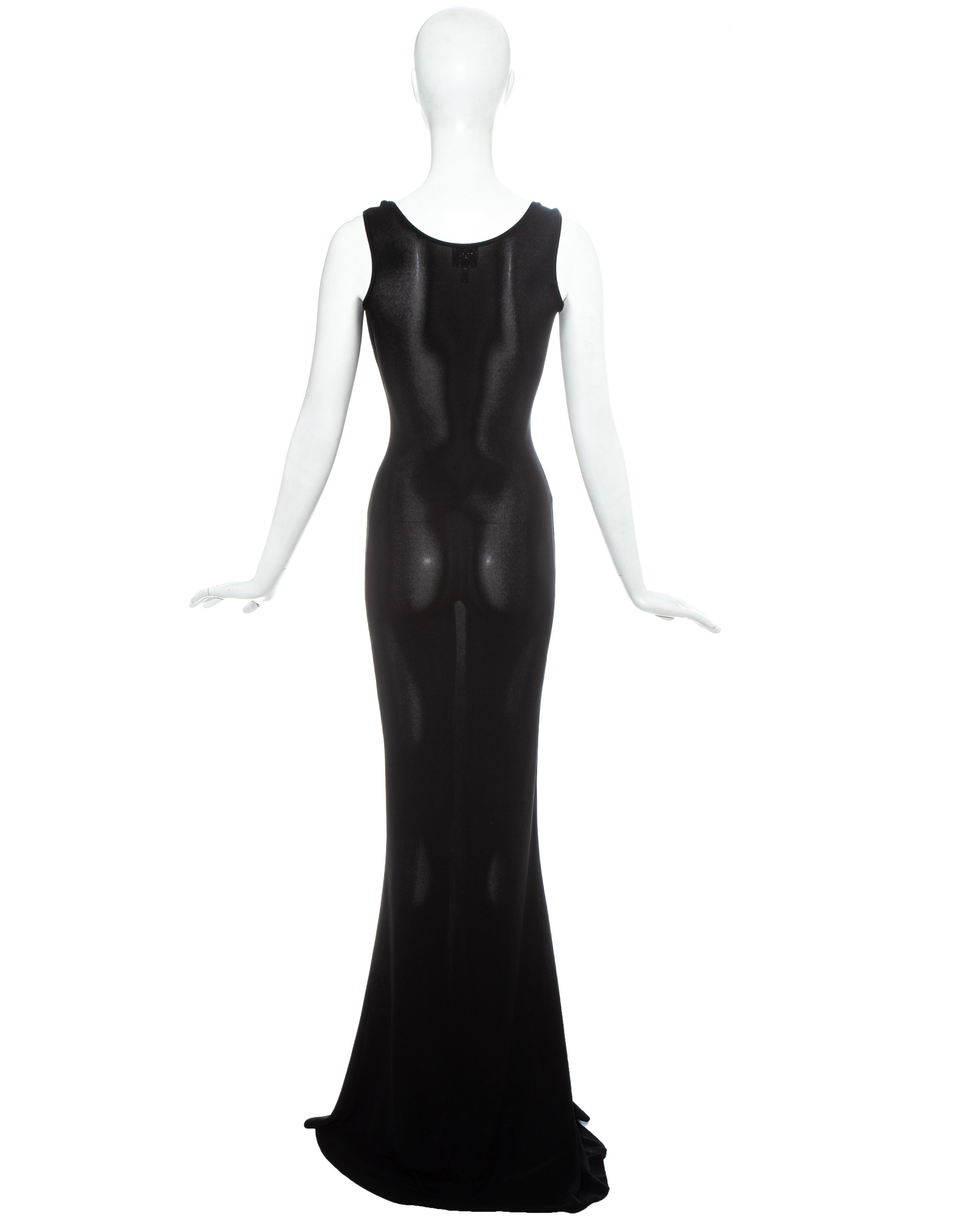 Vivienne Westwood black trained evening dress with draped bust, ss 1998 In Excellent Condition In London, GB