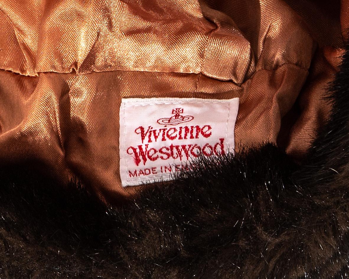 Vivienne Westwood black velvet and faux fur crown, fw 1987 In Good Condition For Sale In London, GB