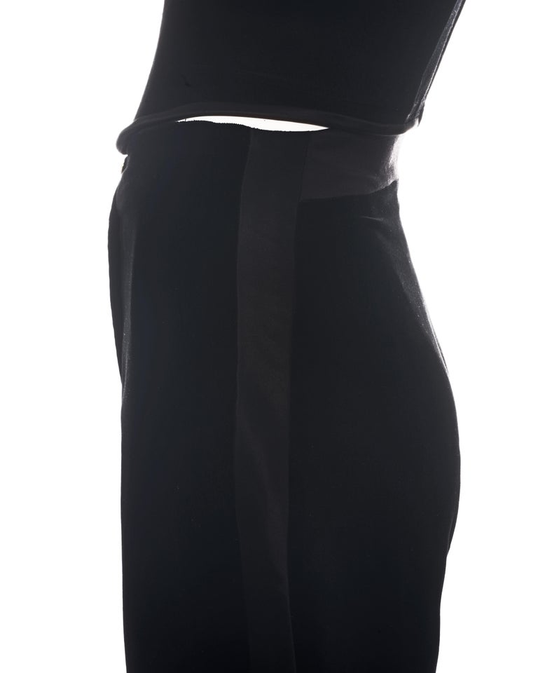 Vivienne Westwood black velvet and satin corset pant suit, fw 1996 For ...