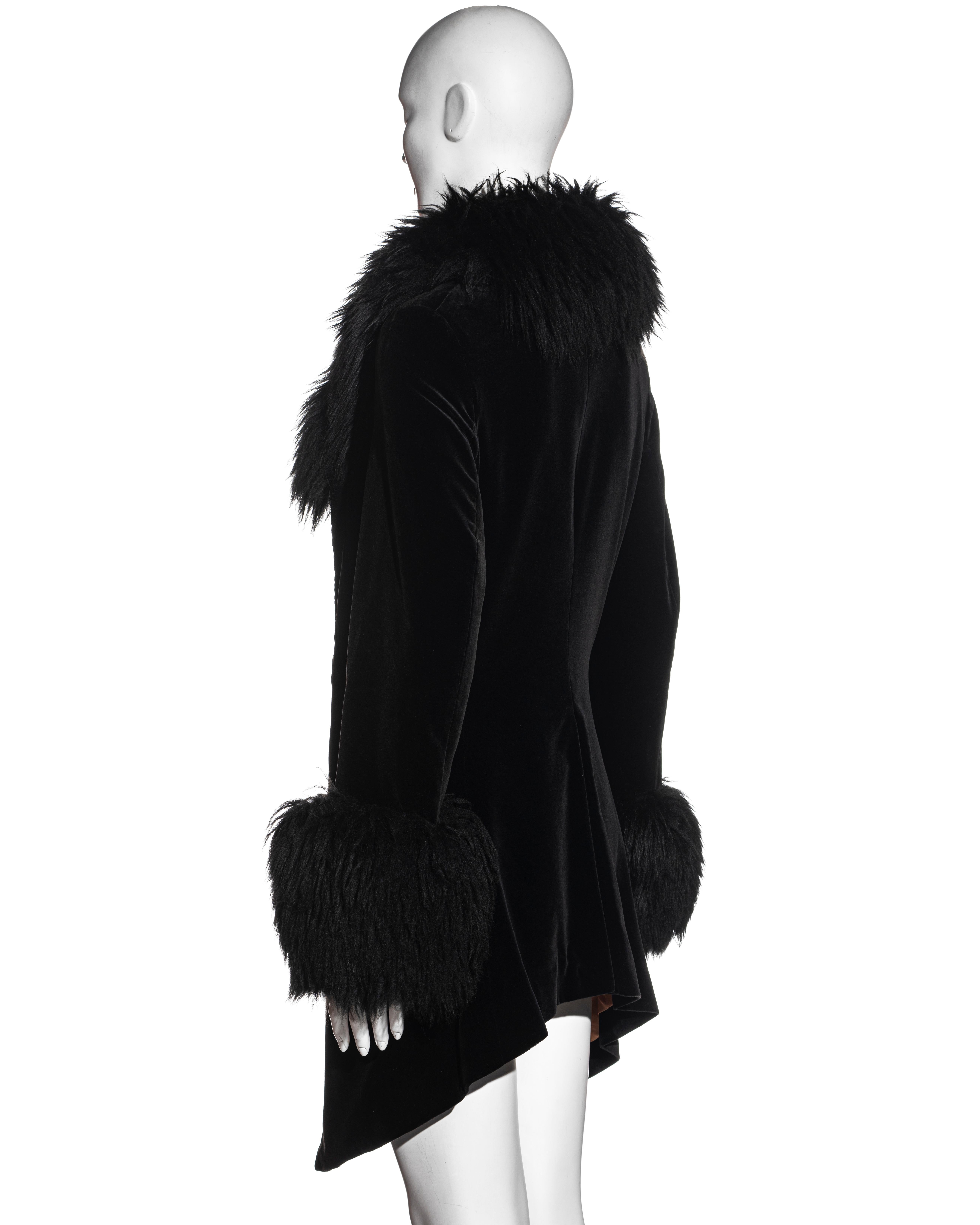 Vivienne Westwood black velvet and sheepskin double breasted coat, fw 1992 1