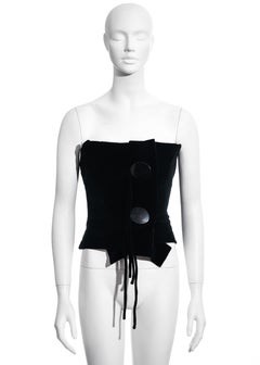 Vivienne Westwood black velvet button-up corset, fw 1998