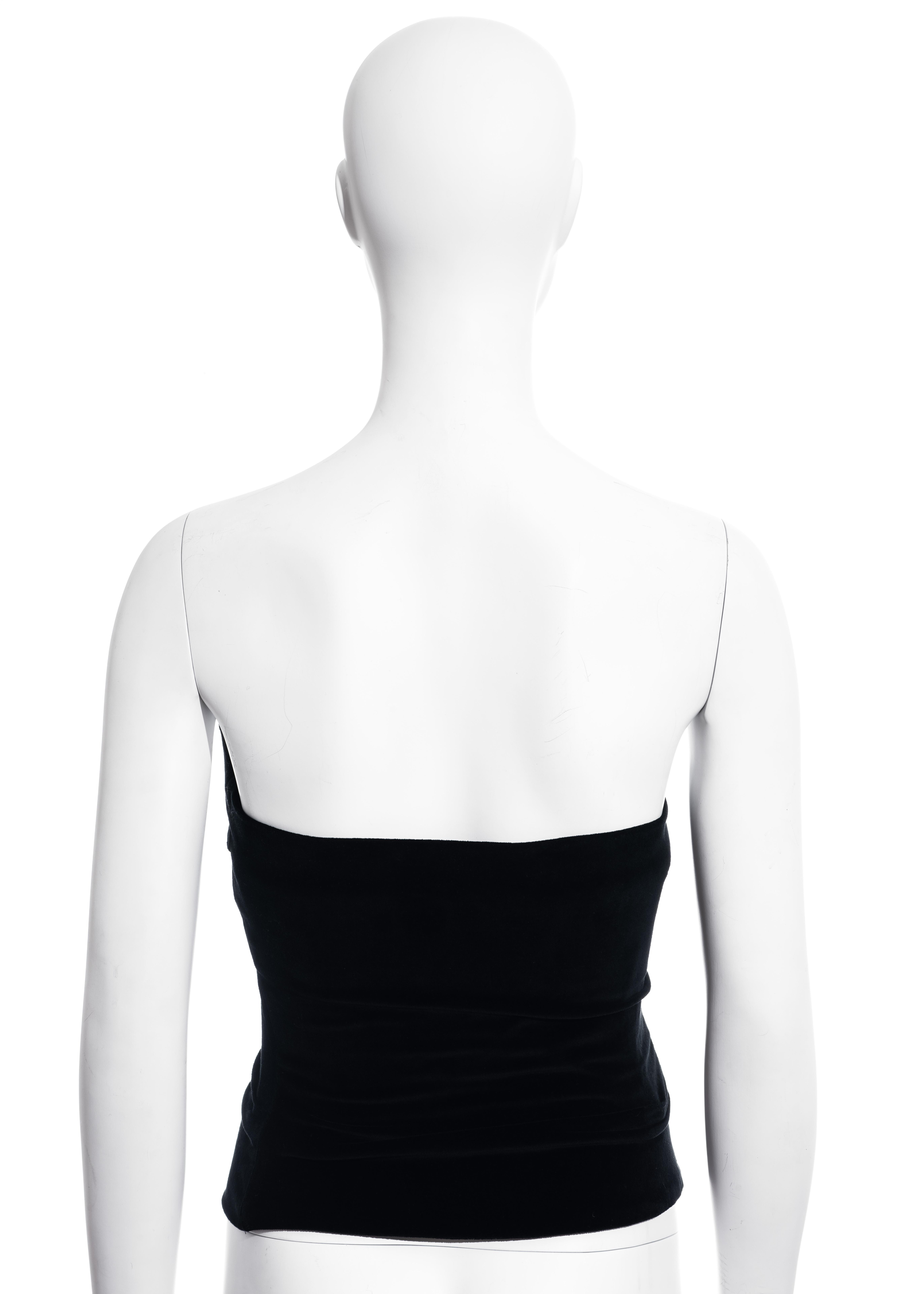 Vivienne Westwood corsé abotonado de terciopelo negro, fw 1998 1