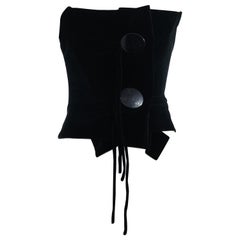 Used Vivienne Westwood black velvet button-up corset, fw 1998