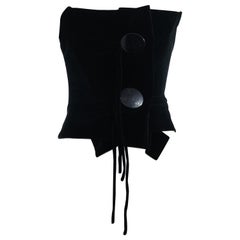 Vintage Vivienne Westwood black velvet button-up corset, fw 1998