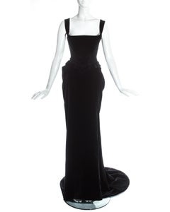 Vivienne Westwood black velvet corset and bustle skirt, fw 1996