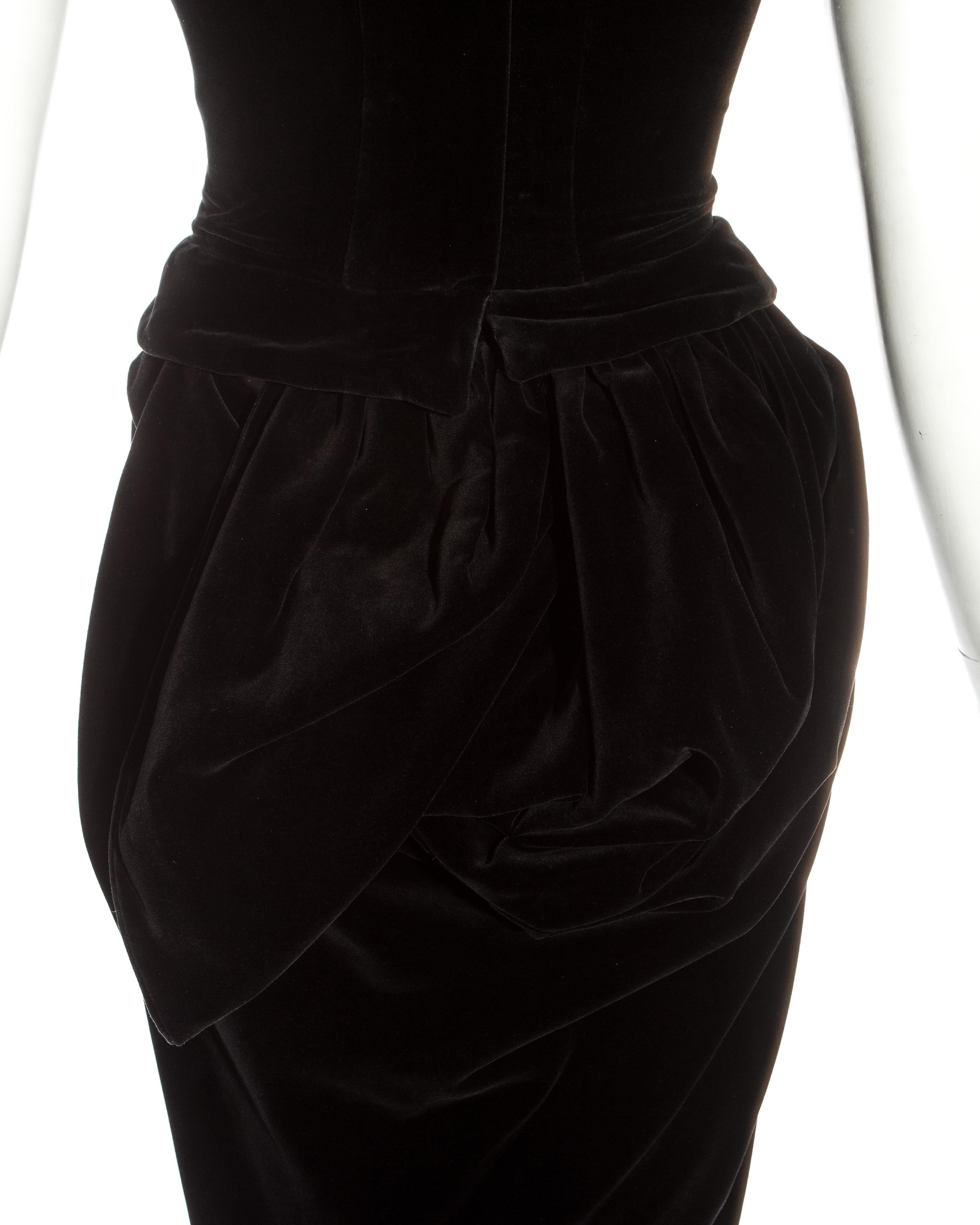 Black Vivienne Westwood black velvet corset and bustle skirt, fw 1996