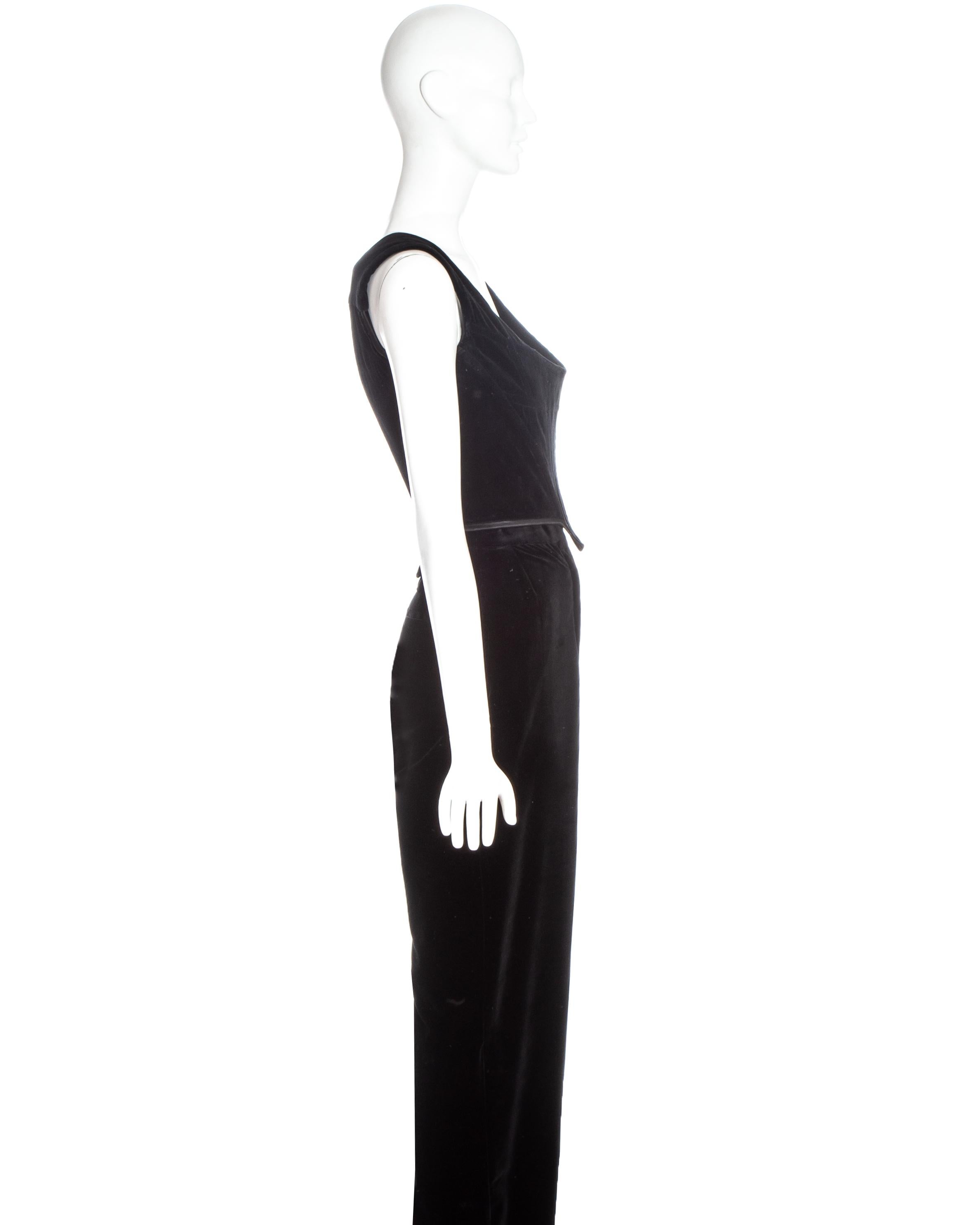 Vivienne Westwood black velvet corset and pants ensemble, fw 1992 For ...
