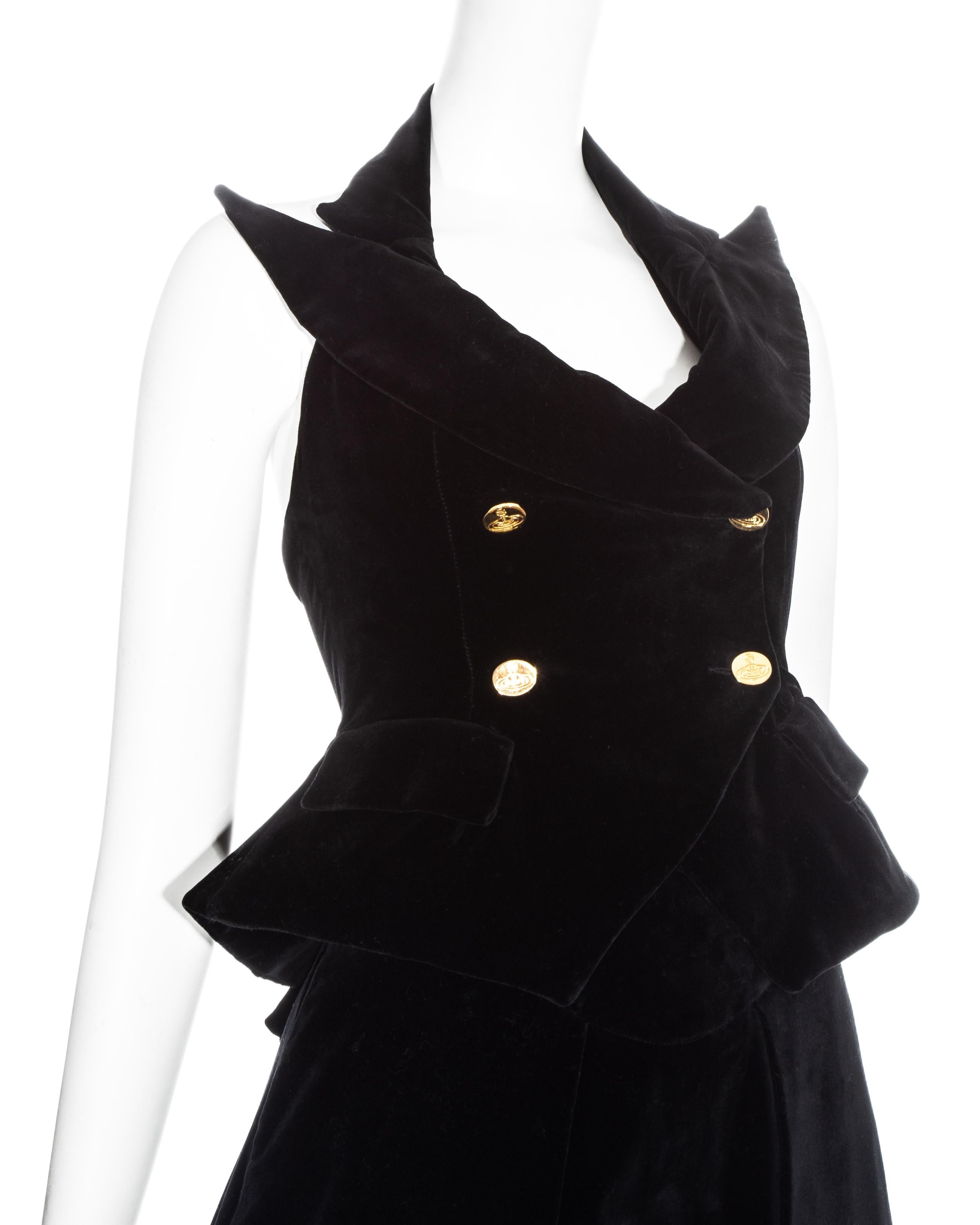 De las mujeres Conjunto de corsé y falda de terciopelo negro Vivienne Westwood, ss 1995