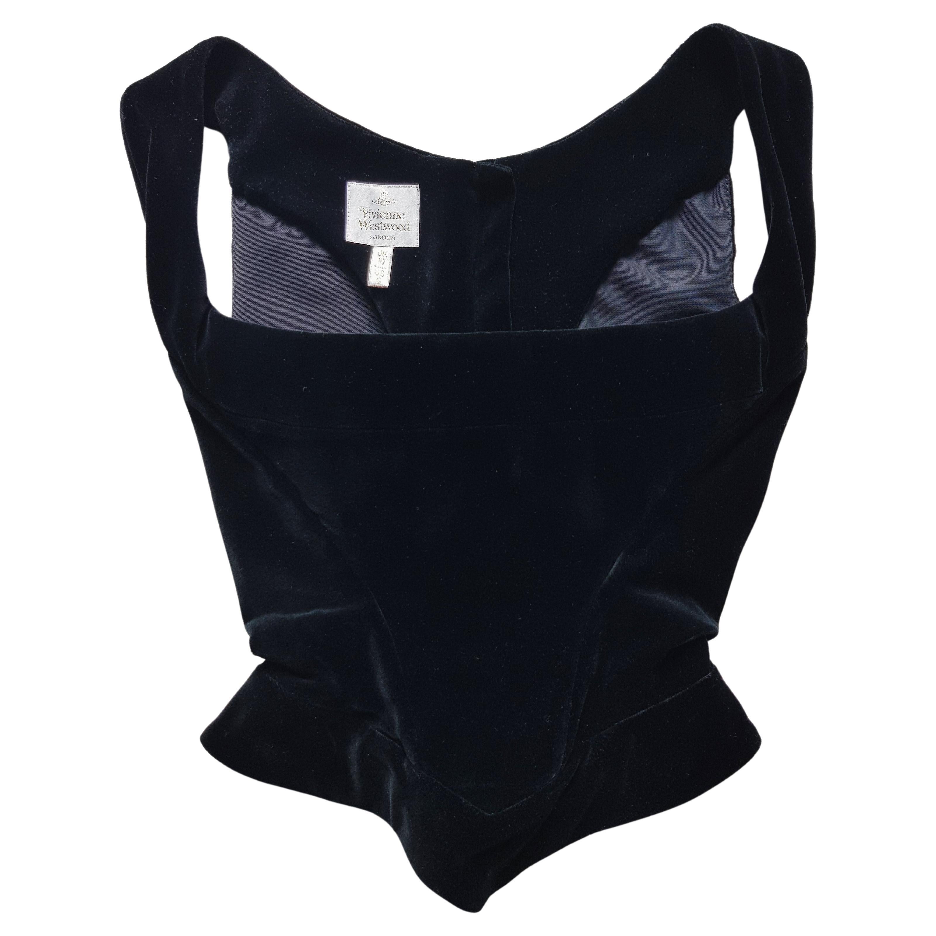 VIVIENNE WESTWOOD black velvet corset, c. 1990s For Sale
