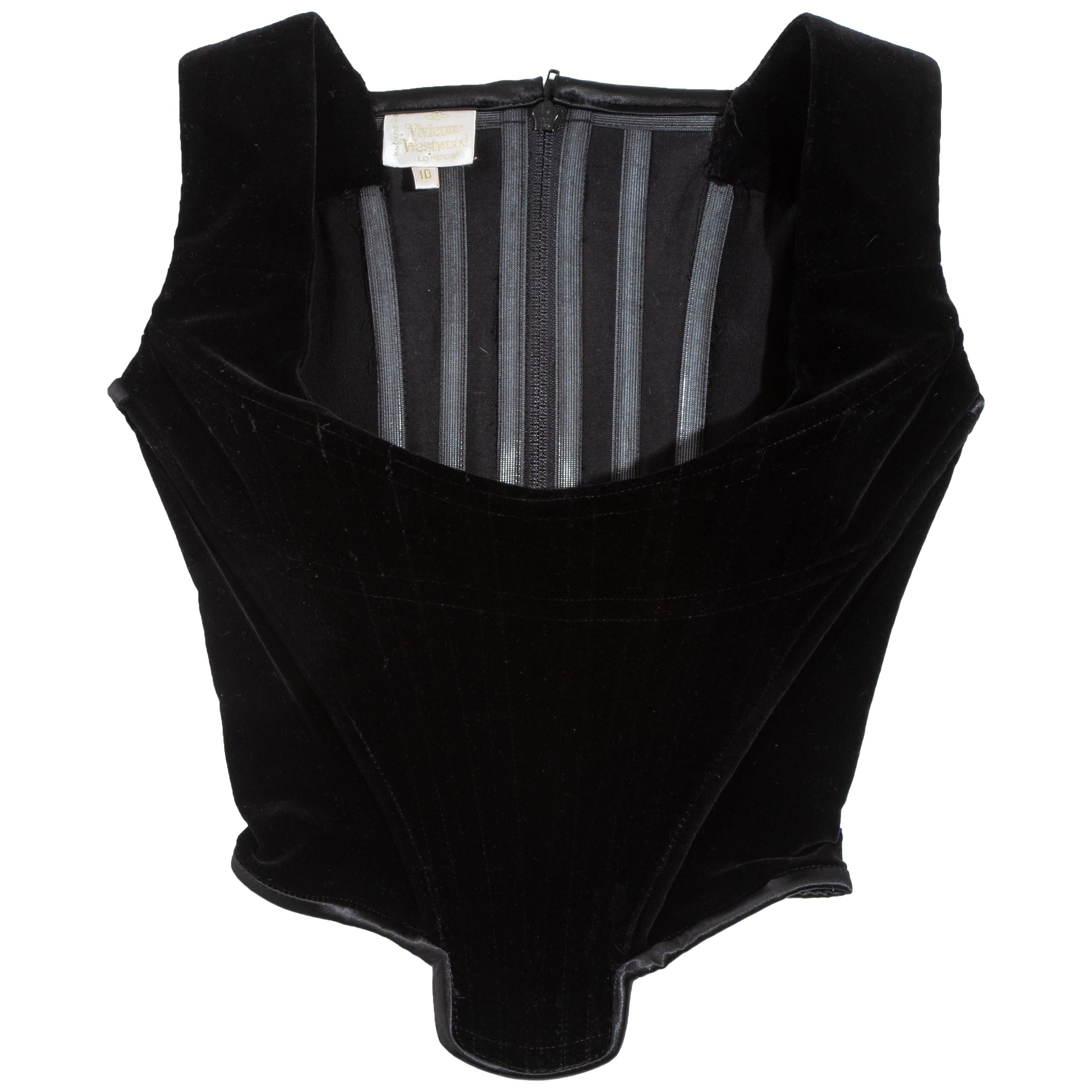 Vivienne Westwood black velvet corset, fw 1995