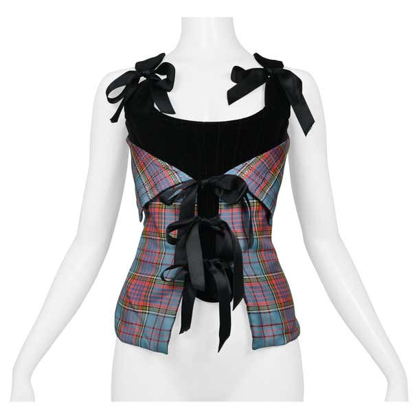 Vivienne Westwood Black Velvet Corset With Macandreas Plaid and ...