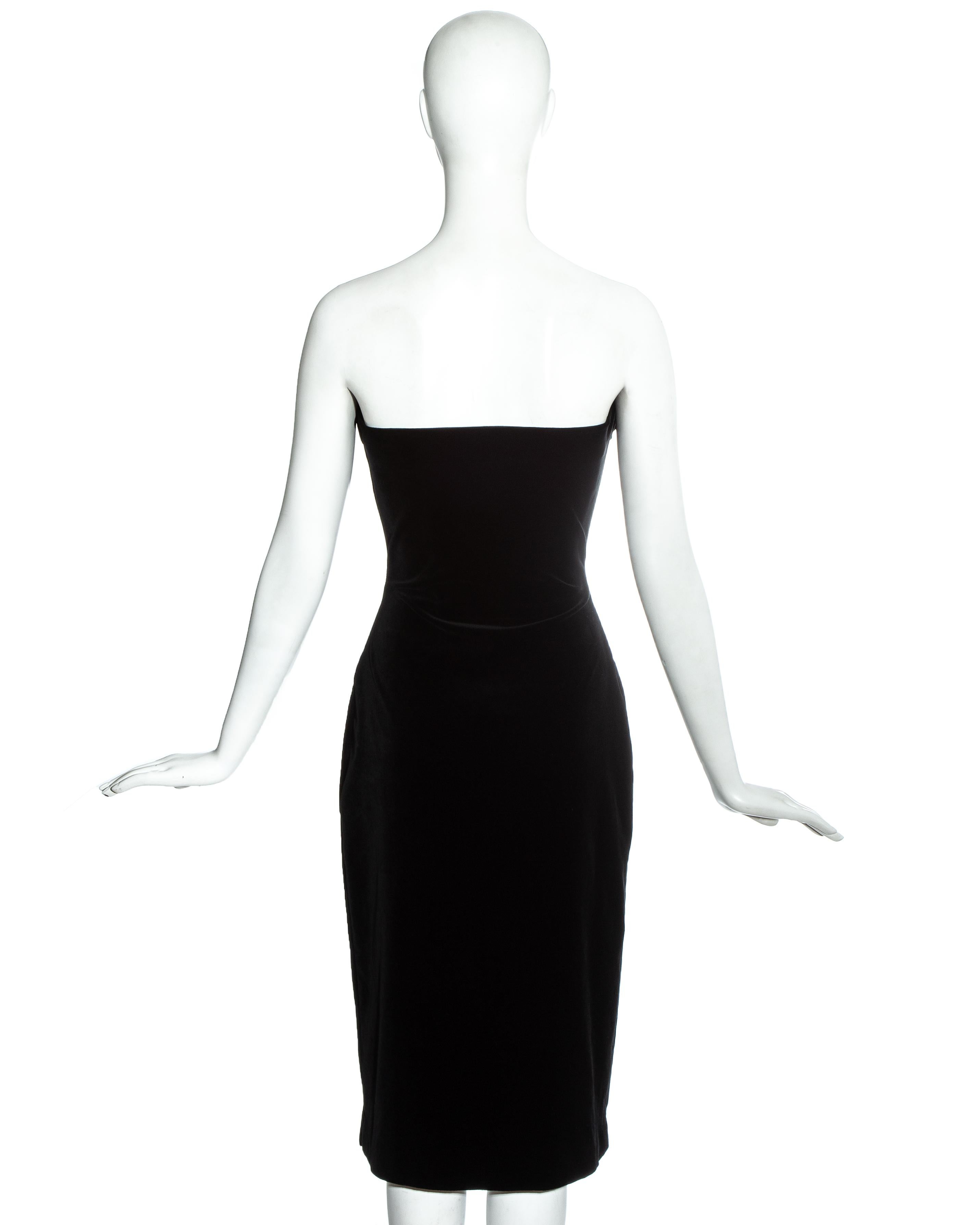Vivienne Westwood black velvet corseted strapless evening dress, fw 1998 For Sale 1