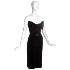 Vivienne Westwood black velvet corseted strapless evening dress, fw 1998