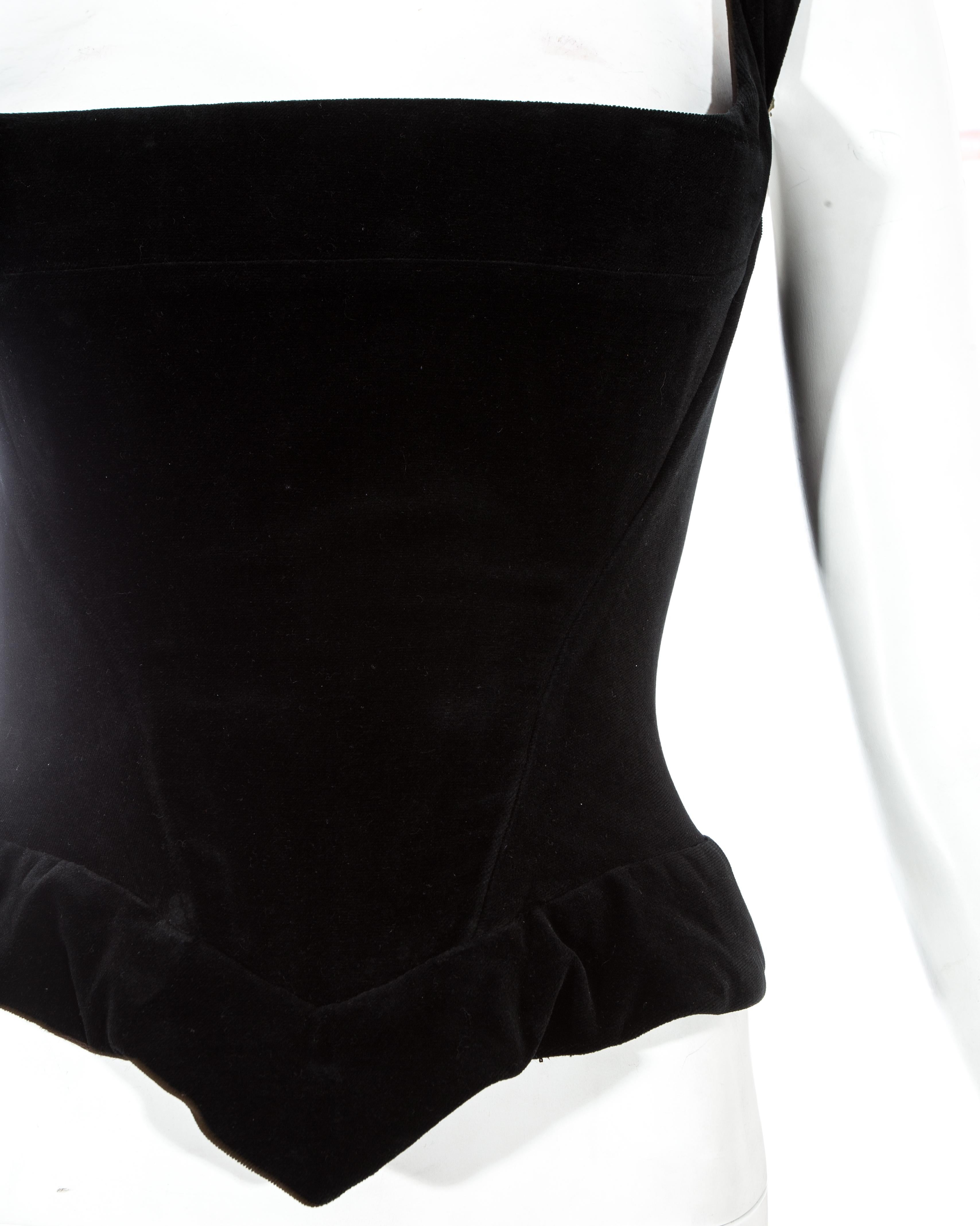 velvet peplum corset