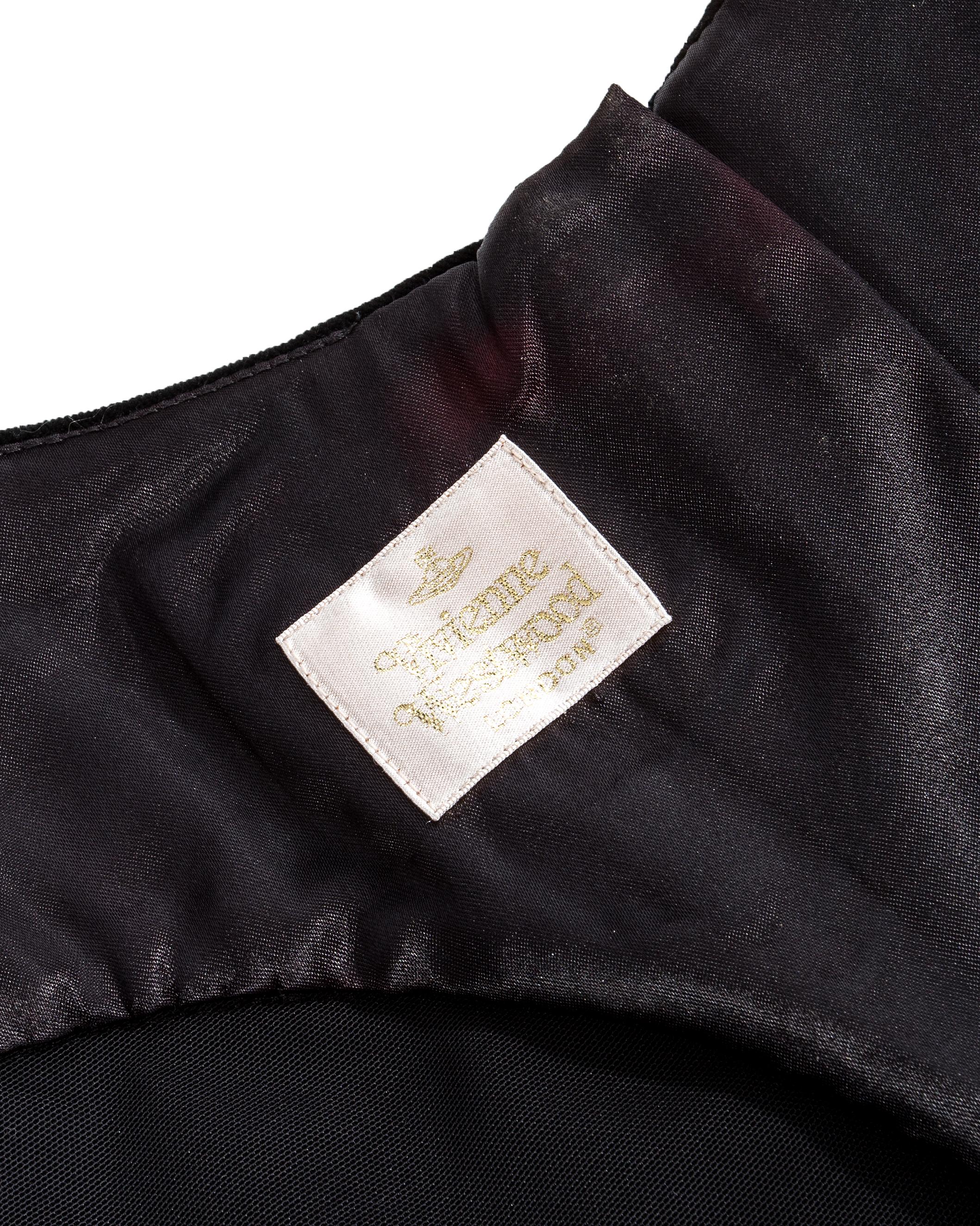 Vivienne Westwood black velvet evening corset with peplum, ca. 1990 In Good Condition In London, GB