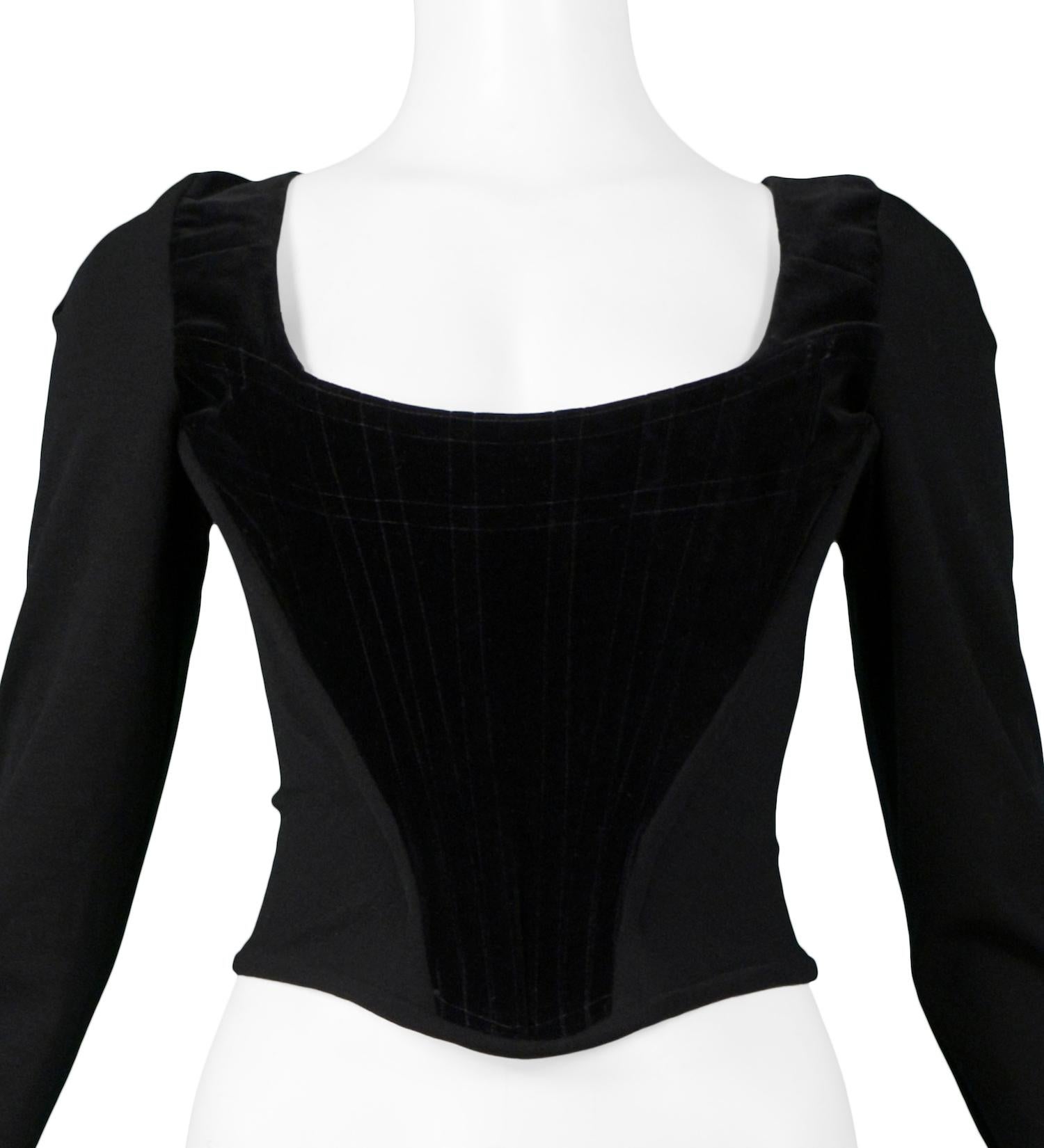 long sleeve corset black