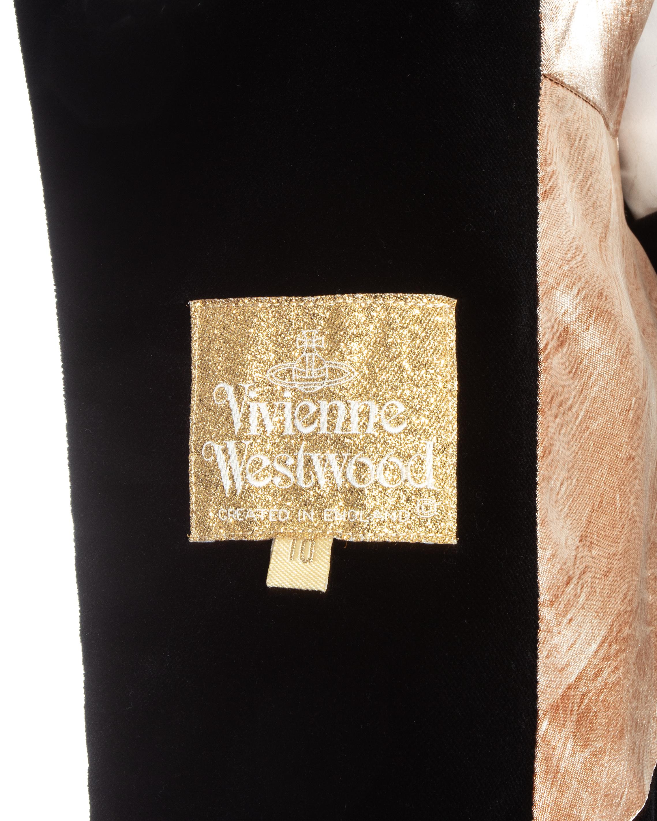 Vivienne Westwood black velvet mini skirt peplum suit, fw 1993 In Good Condition For Sale In London, GB
