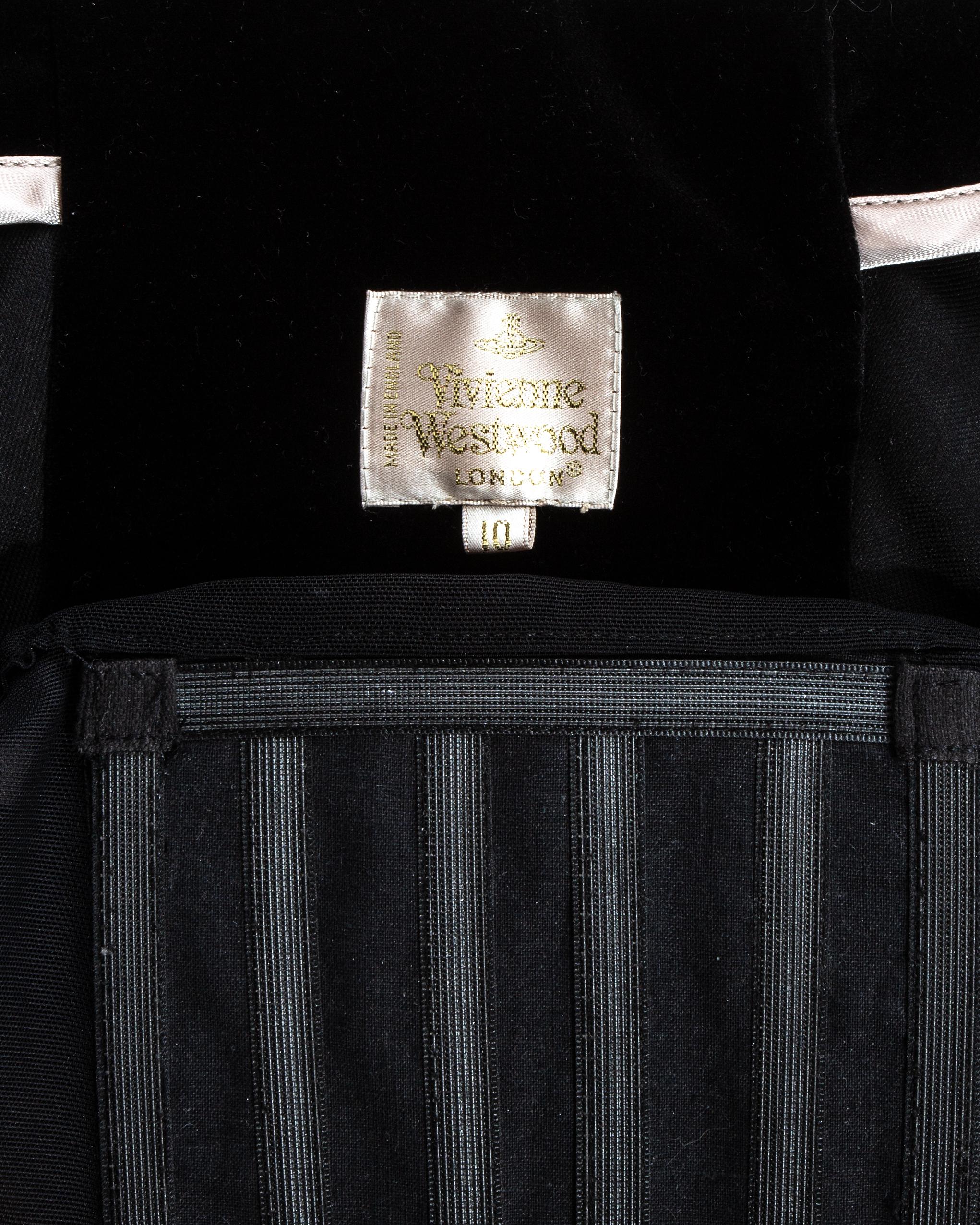 Vivienne Westwood black velvet 'Vive La Cocotte' corseted skirt suit, fw 1995 3