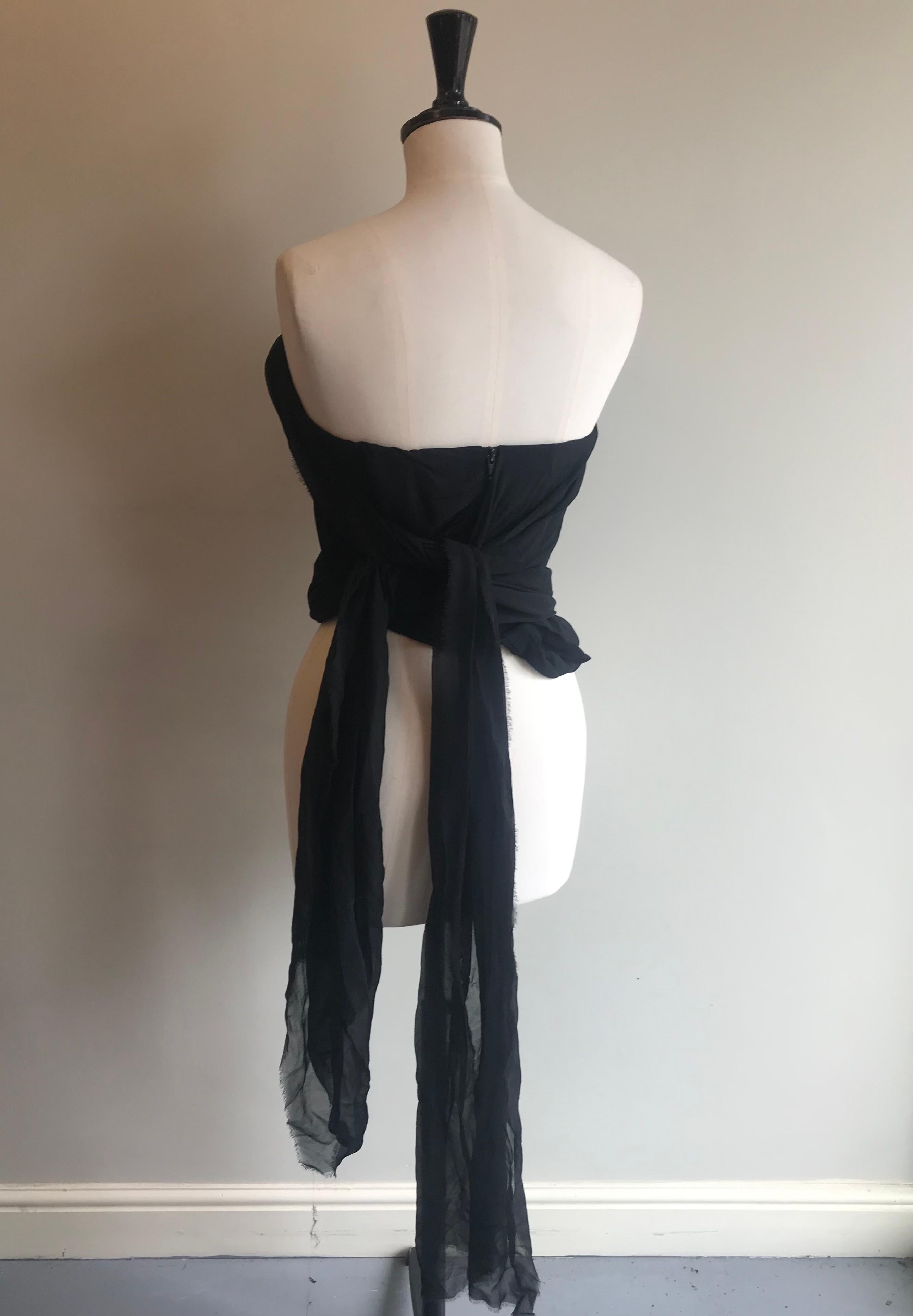 Vivienne Westwood Black Vintage Silk Chiffon Corset circa 2004 2