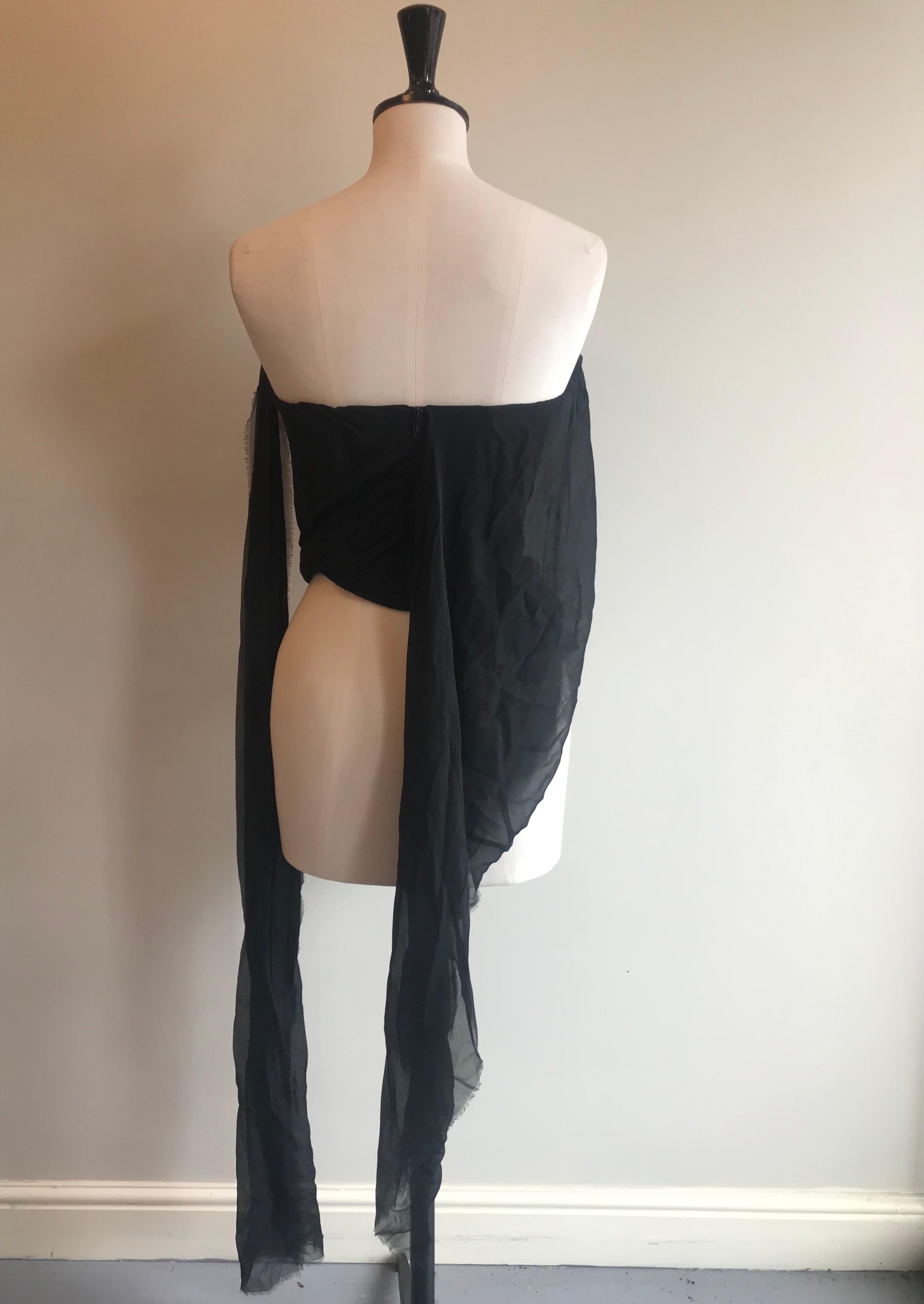 Vivienne Westwood Black Vintage Silk Chiffon Corset circa 2004 5