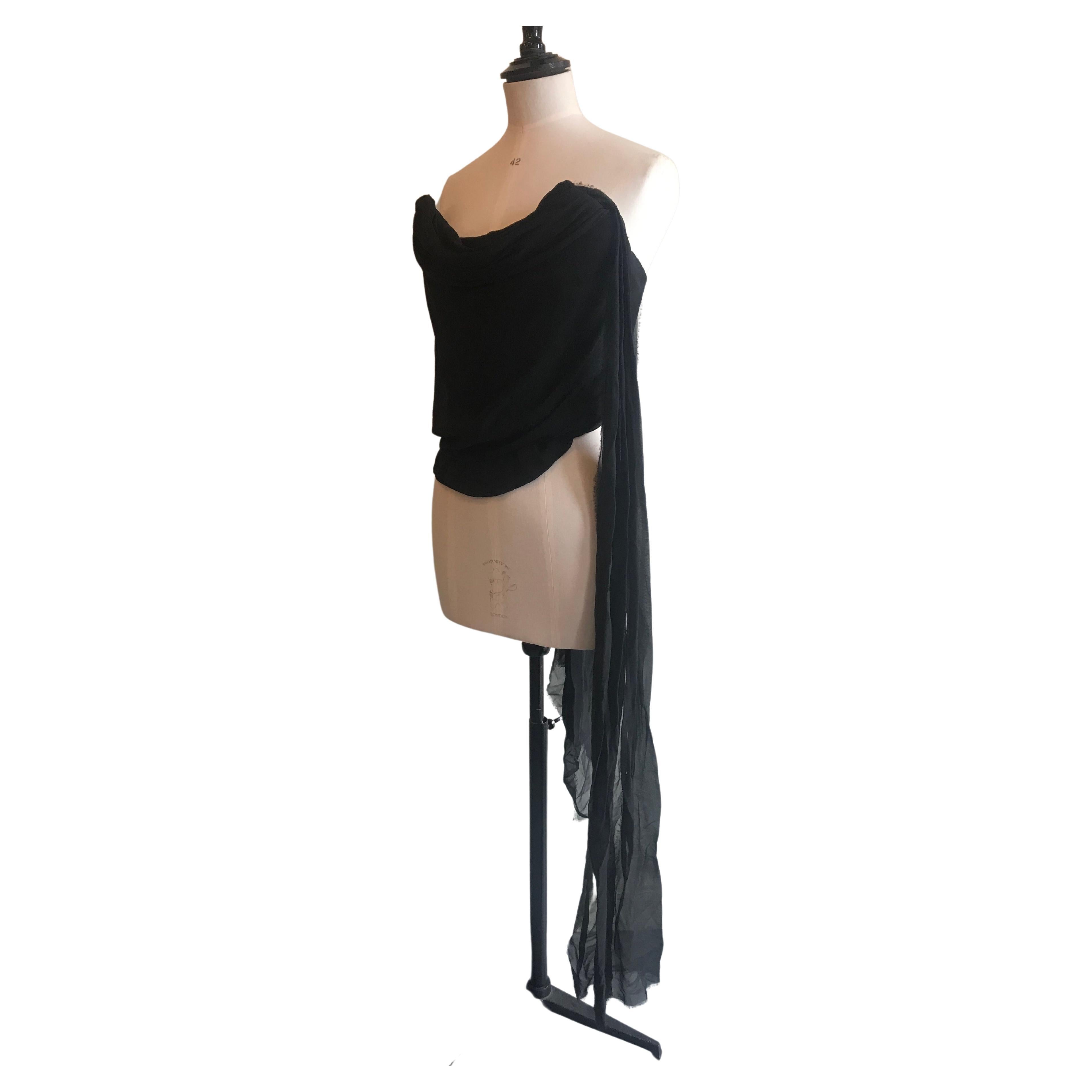 Vivienne Westwood Black Vintage Silk Chiffon Corset circa 2004