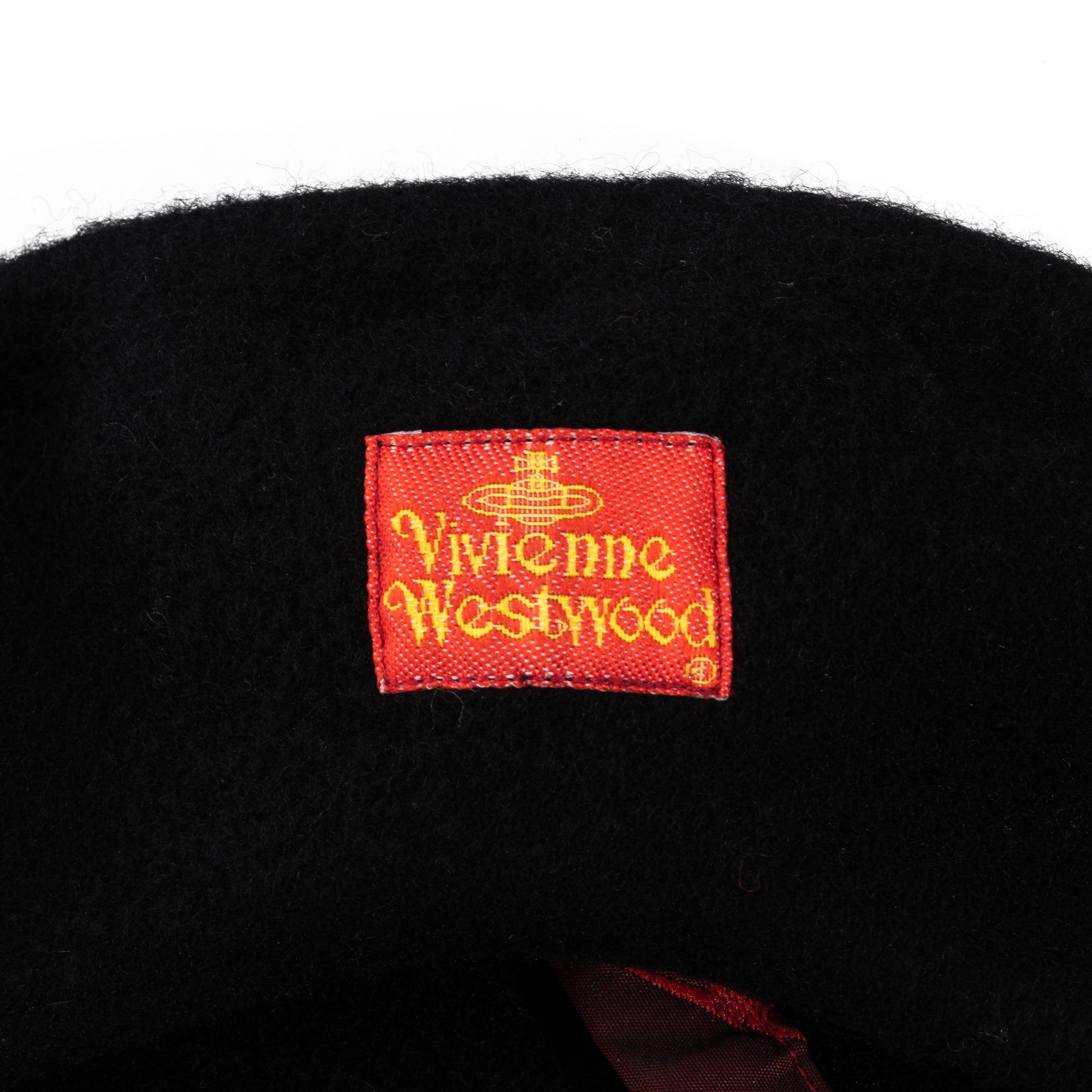 Vivienne Westwood black wool 'Bride of Fortune' beret, ss 1988 In Good Condition For Sale In London, GB