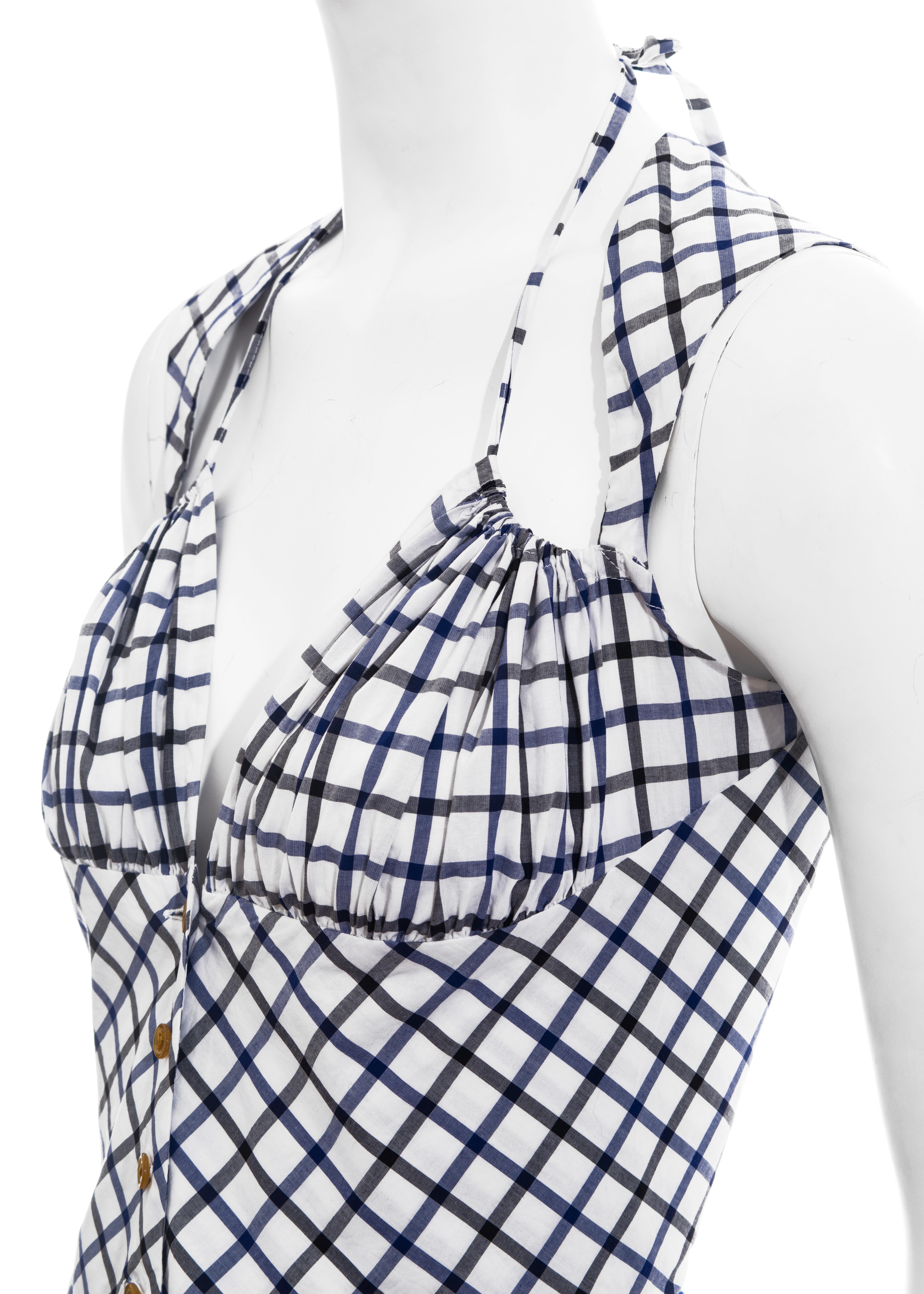 Vivienne Westwood blue and white checked cotton skirt suit, ss 1994 In Excellent Condition In London, GB
