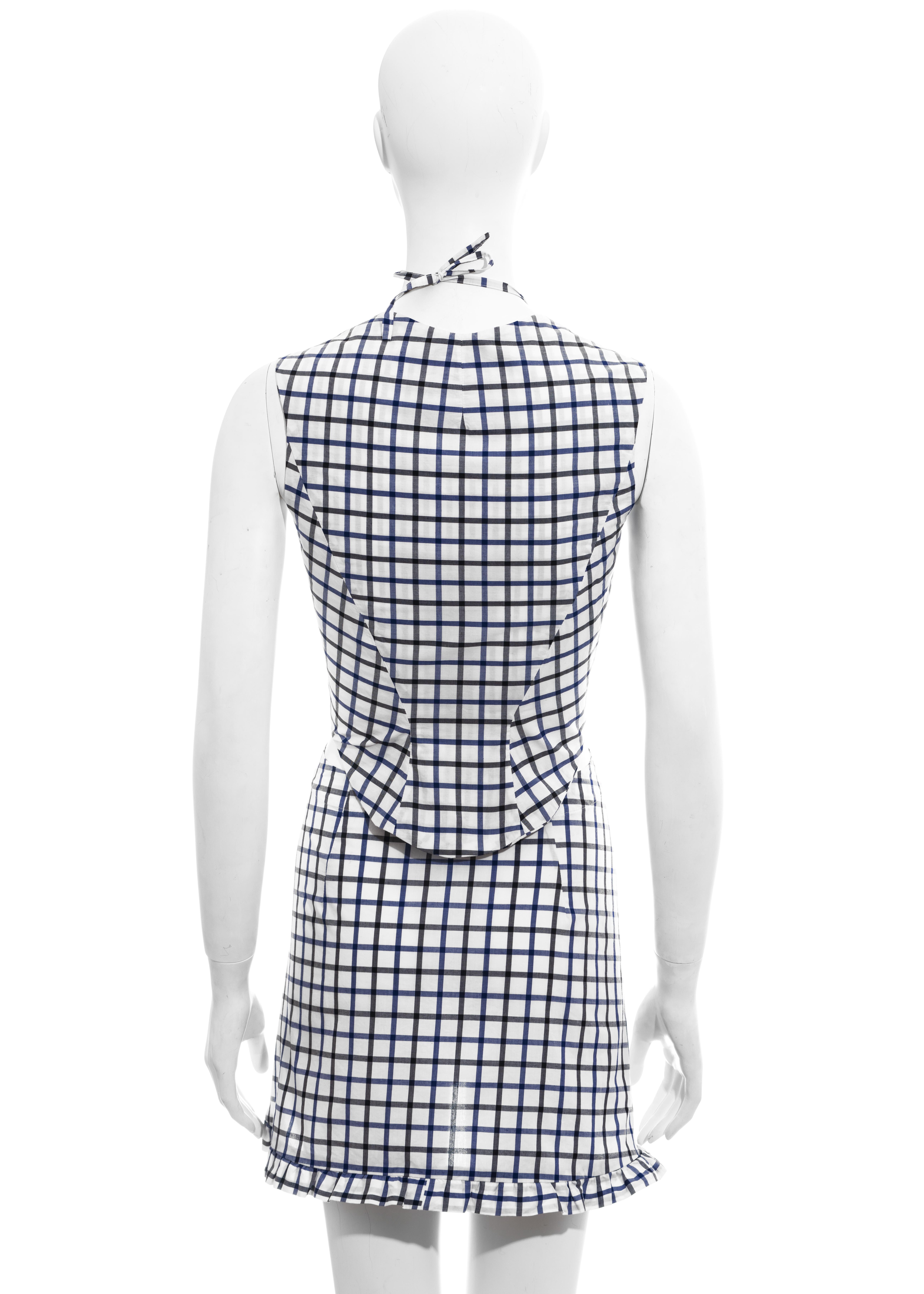 Women's Vivienne Westwood blue and white checked cotton skirt suit, ss 1994