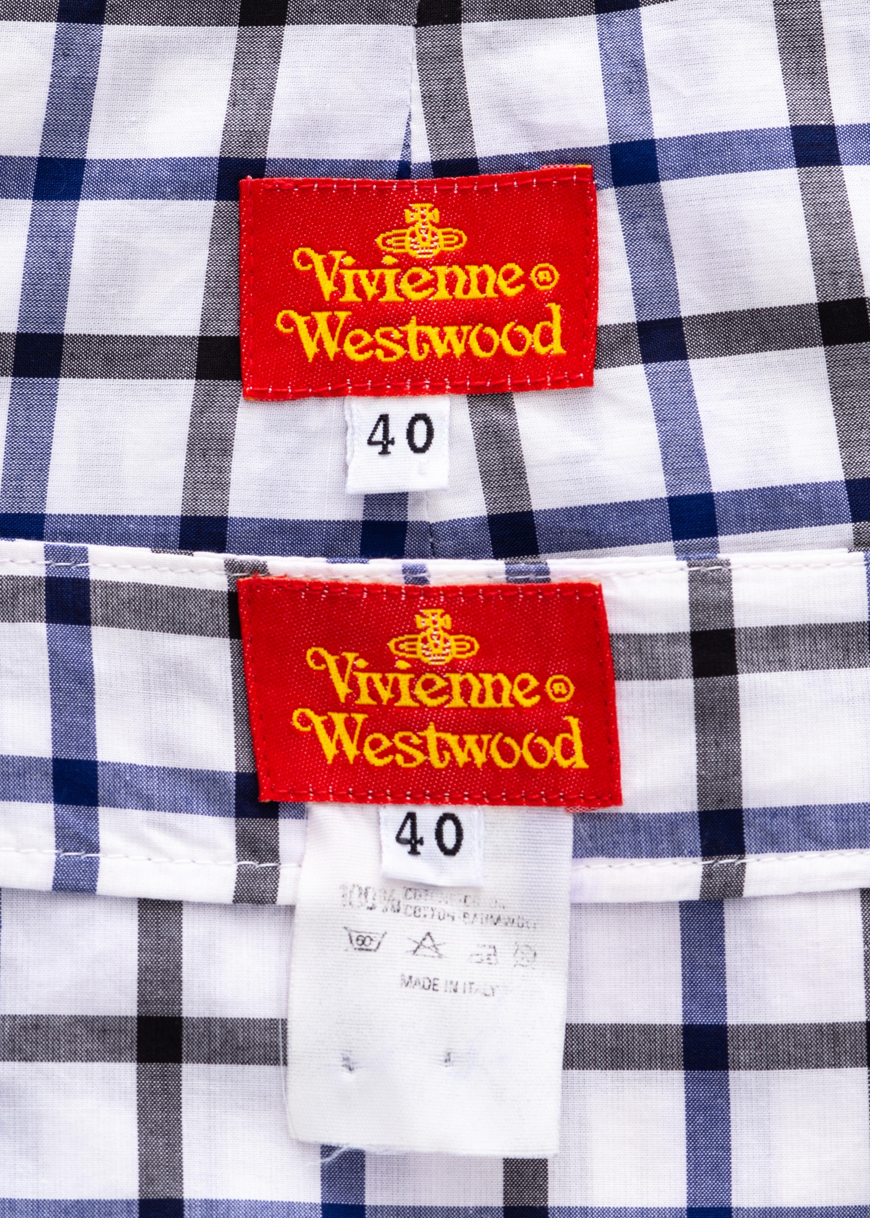 Blau-weiß karierter Baumwollrock von Vivienne Westwood:: ss 1994 2