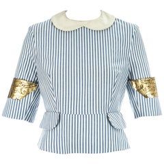 Camicetta Vivienne Westwood a righe bianche e blu, ss 1989
