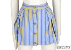 Vivienne Westwood blue and yellow cotton striped button up mini skirt