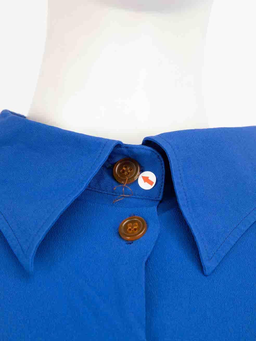 Women's Vivienne Westwood Blue Button Down Collar Shirt Size L For Sale