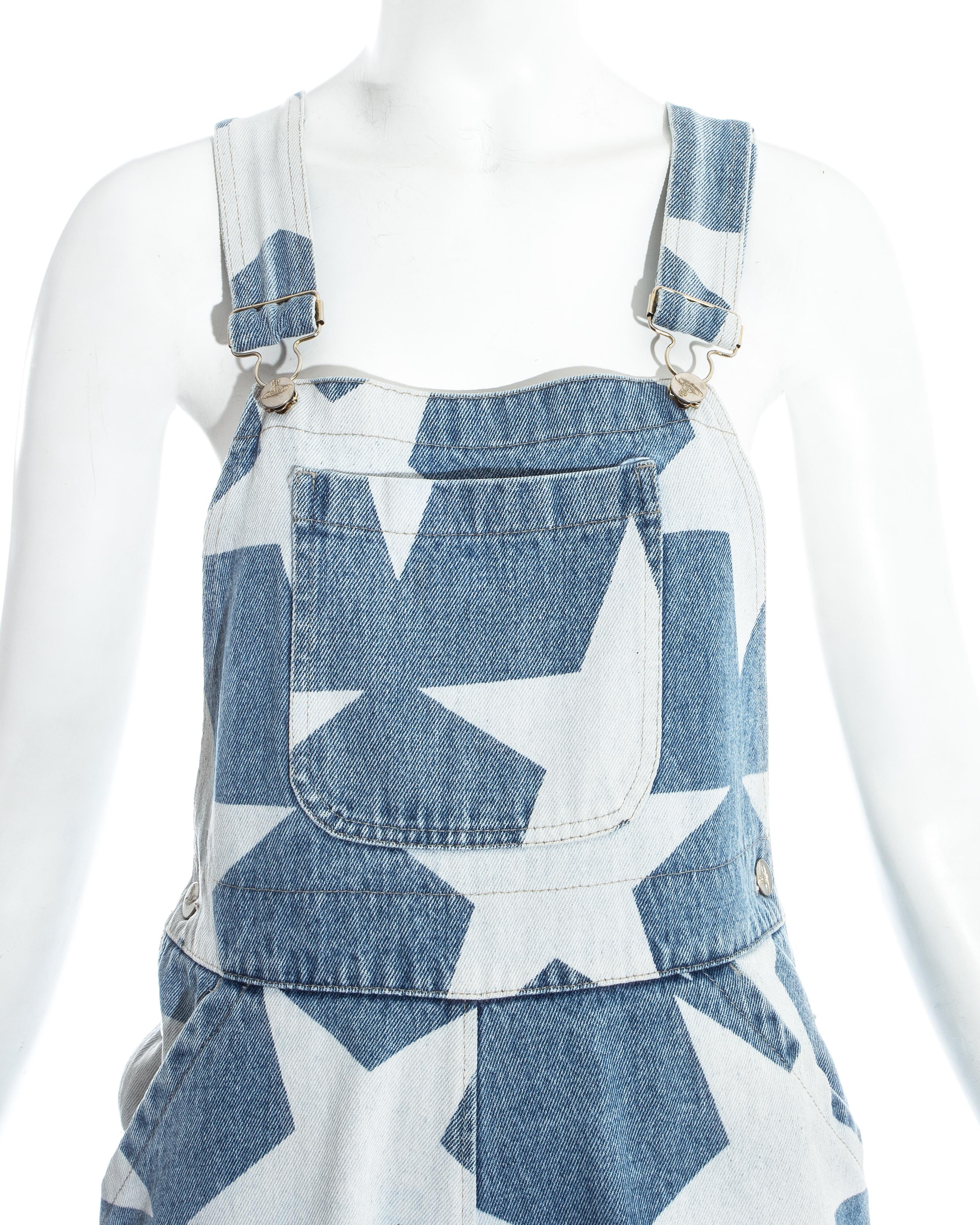Vivienne Westwood Blaue Denim-Tuch 'Mini Crini' mit Sternendruck, ss 1985 im Angebot 2