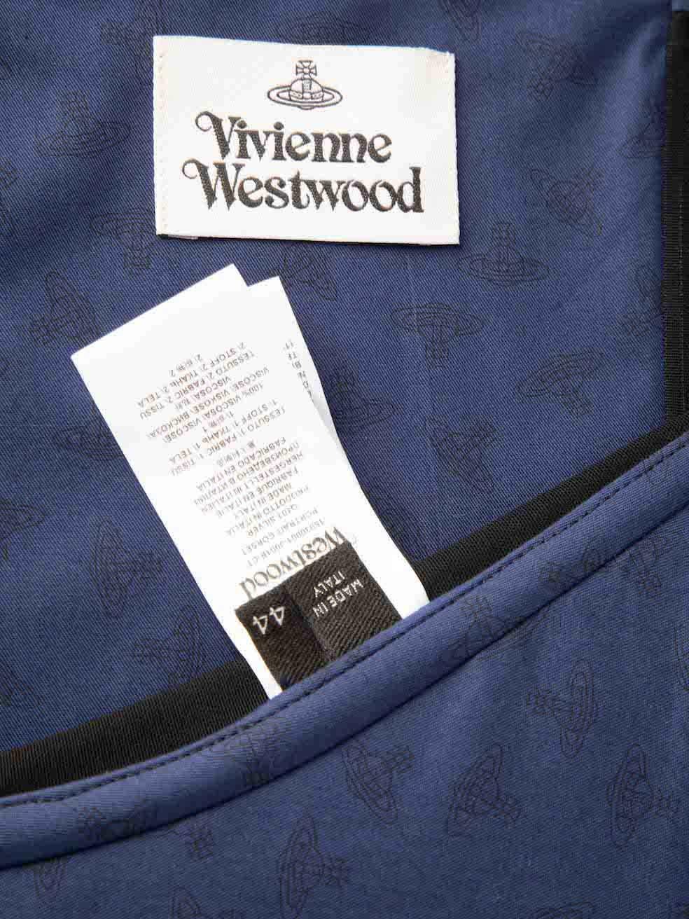 Women's Vivienne Westwood Blue Metallic Portrait Corset Top Size L For Sale