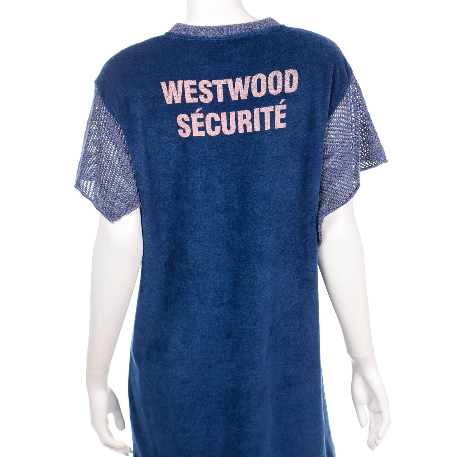 Vivienne Westwood Blue Securite Time for Change Unisex Terry Cloth Crochet Dress 1