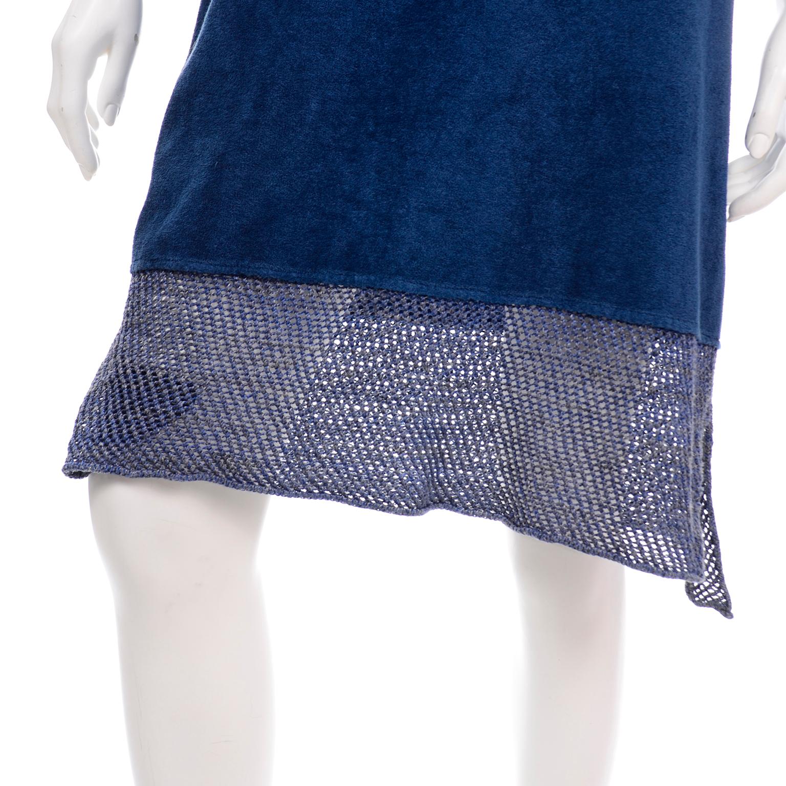 Vivienne Westwood Blue Securite Time for Change Unisex Terry Cloth Crochet Dress 3