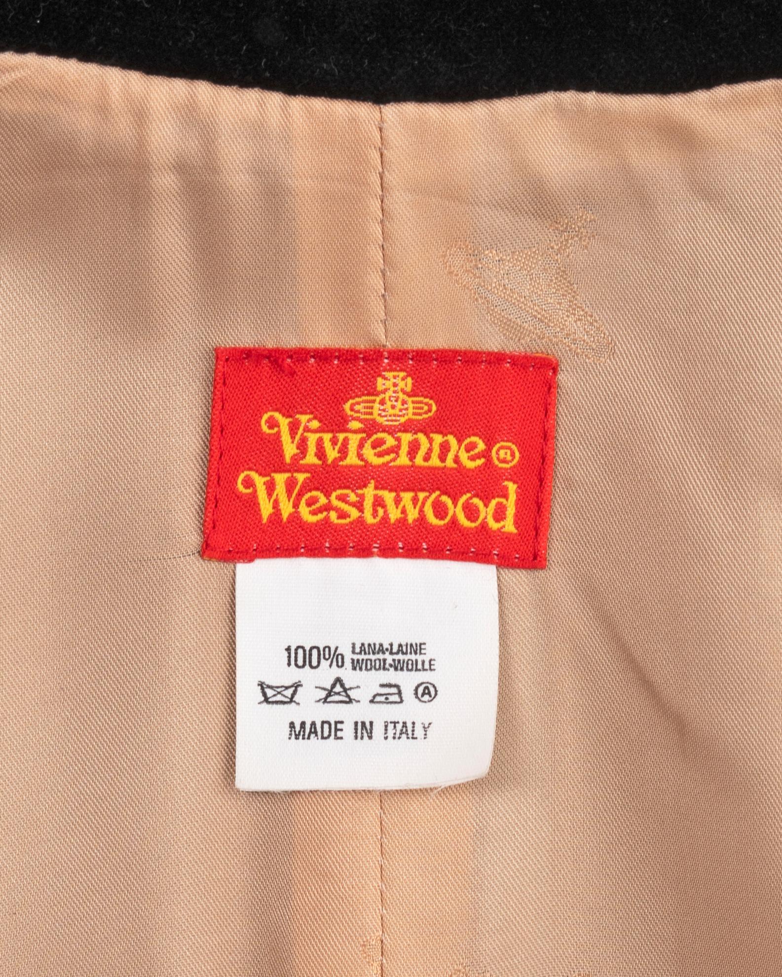 Vivienne Westwood blue tartan wool waistcoat and skirt set, fw 1994 5