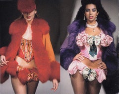 Vivienne Westwood blue tweed and black sheepskin jacket, fw 1991