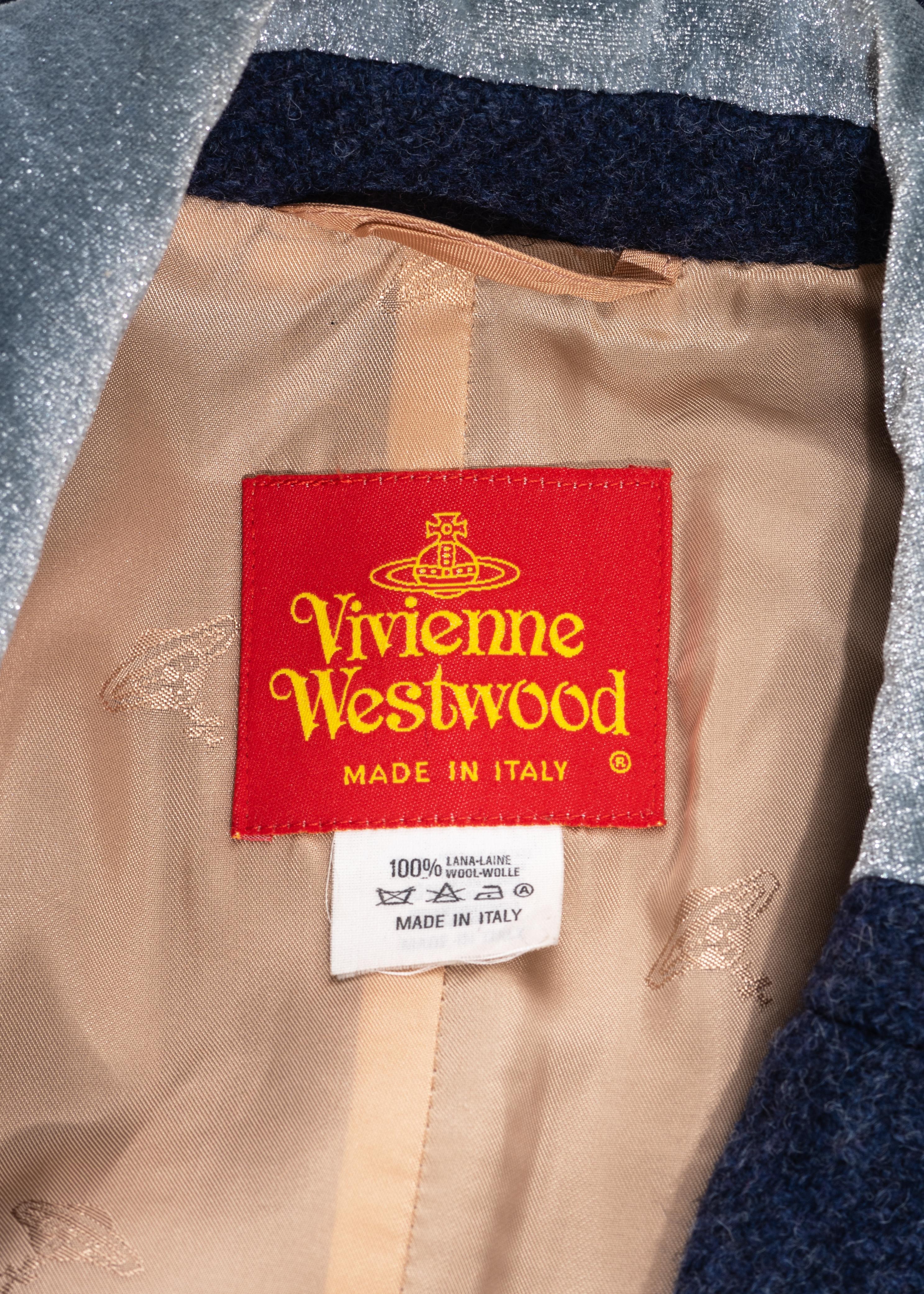 Vivienne Westwood blue tweed skirt suit, fw 1994 For Sale 5