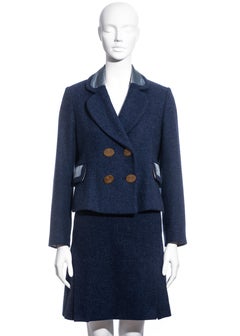 Vivienne Westwood blue tweed skirt suit, fw 1994