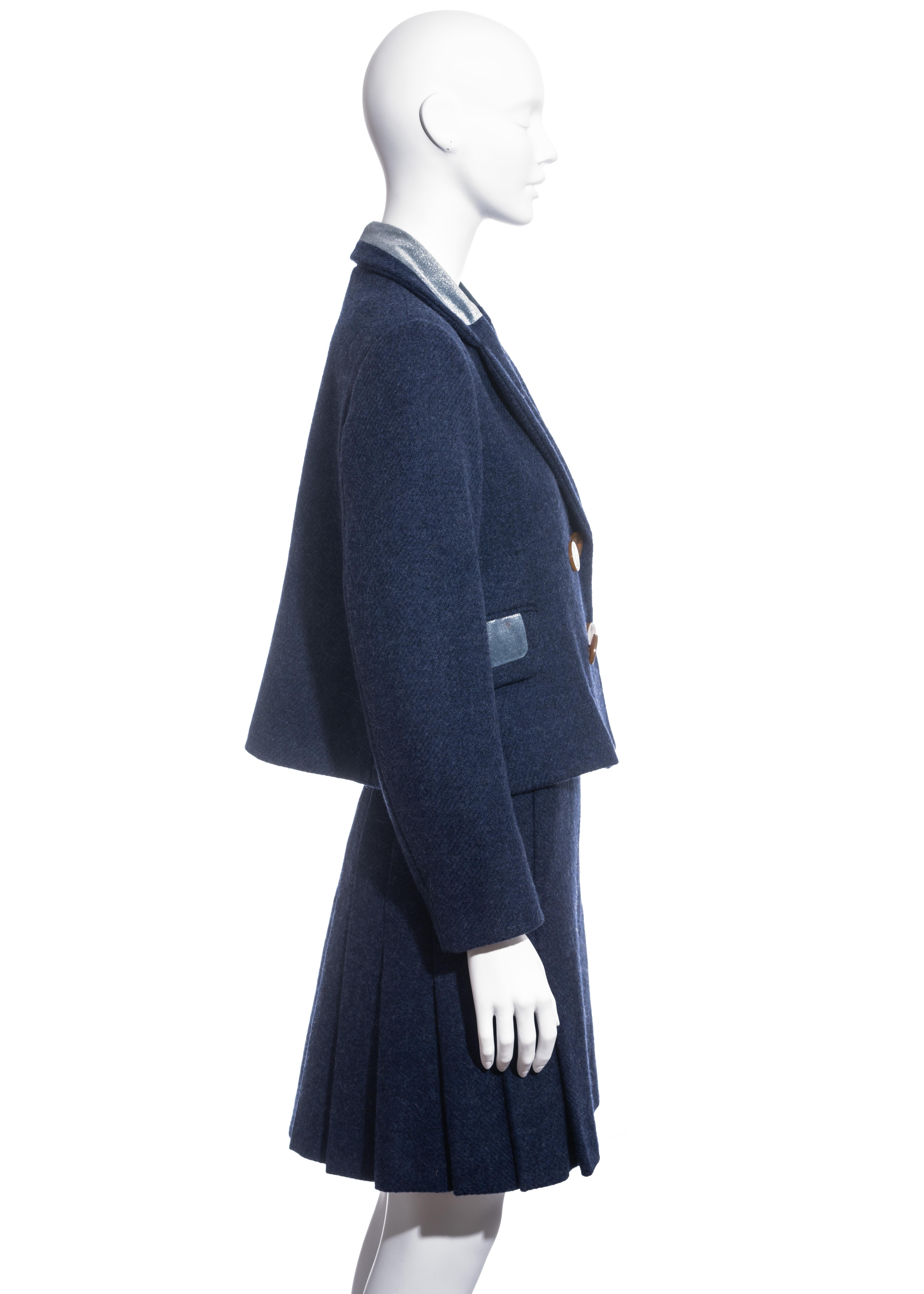 Costume jupe en tweed bleu Vivienne Westwood, saison 1994 en vente 3