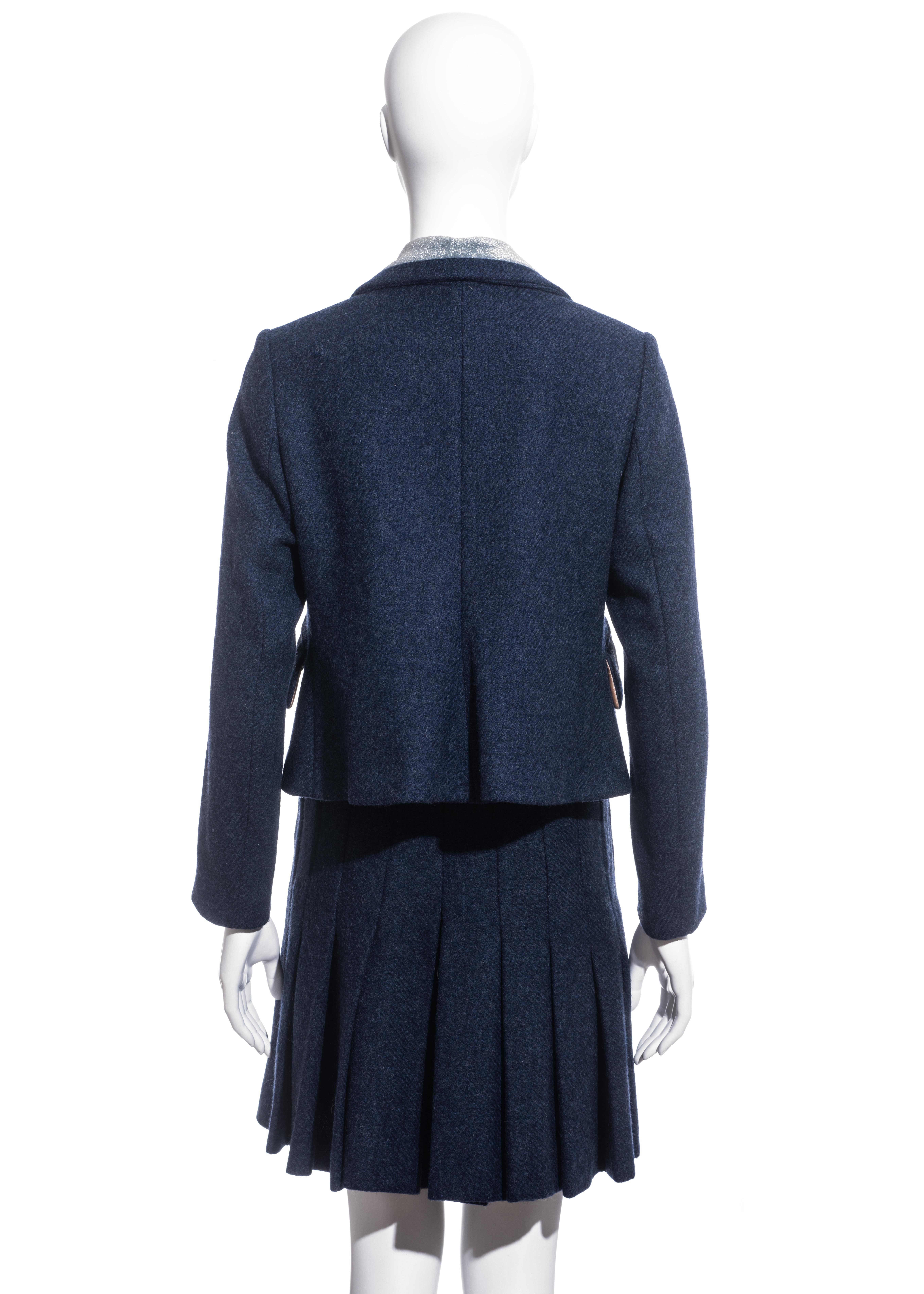 Vivienne Westwood blue tweed skirt suit, fw 1994 For Sale 4