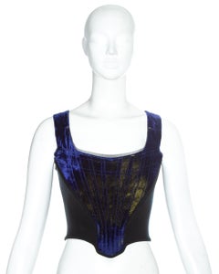 Vivienne Westwood blue two-tone velvet corset, ss 1985