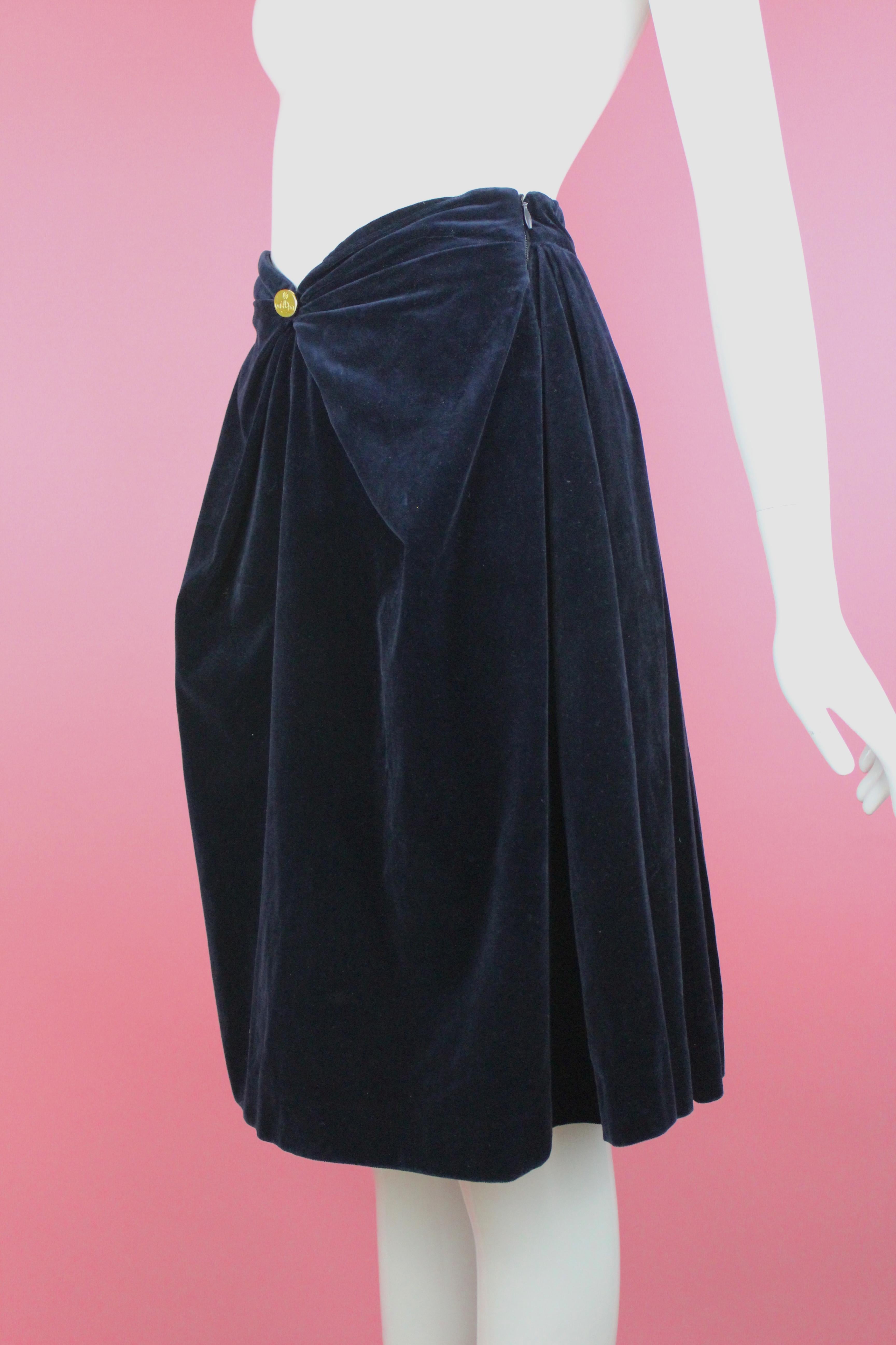 Vivienne Westwood Blue Velvet Corset & Skirt, Red Label c. 90's, Size 6 US For Sale 2