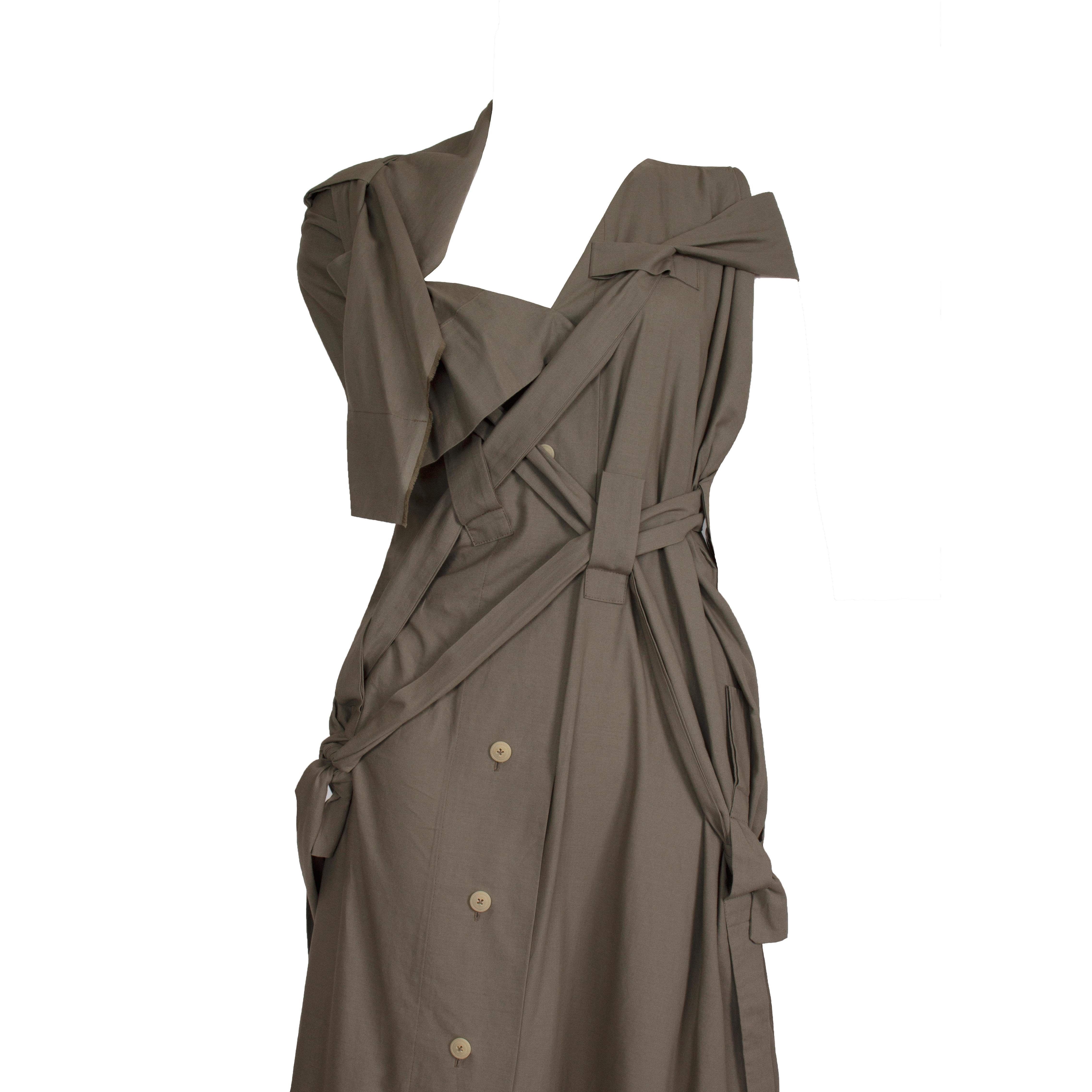 Gray Vivienne Westwood - ‘Bondage’ Dress - Strap & Tie Details - Asymmetric Shoulder 